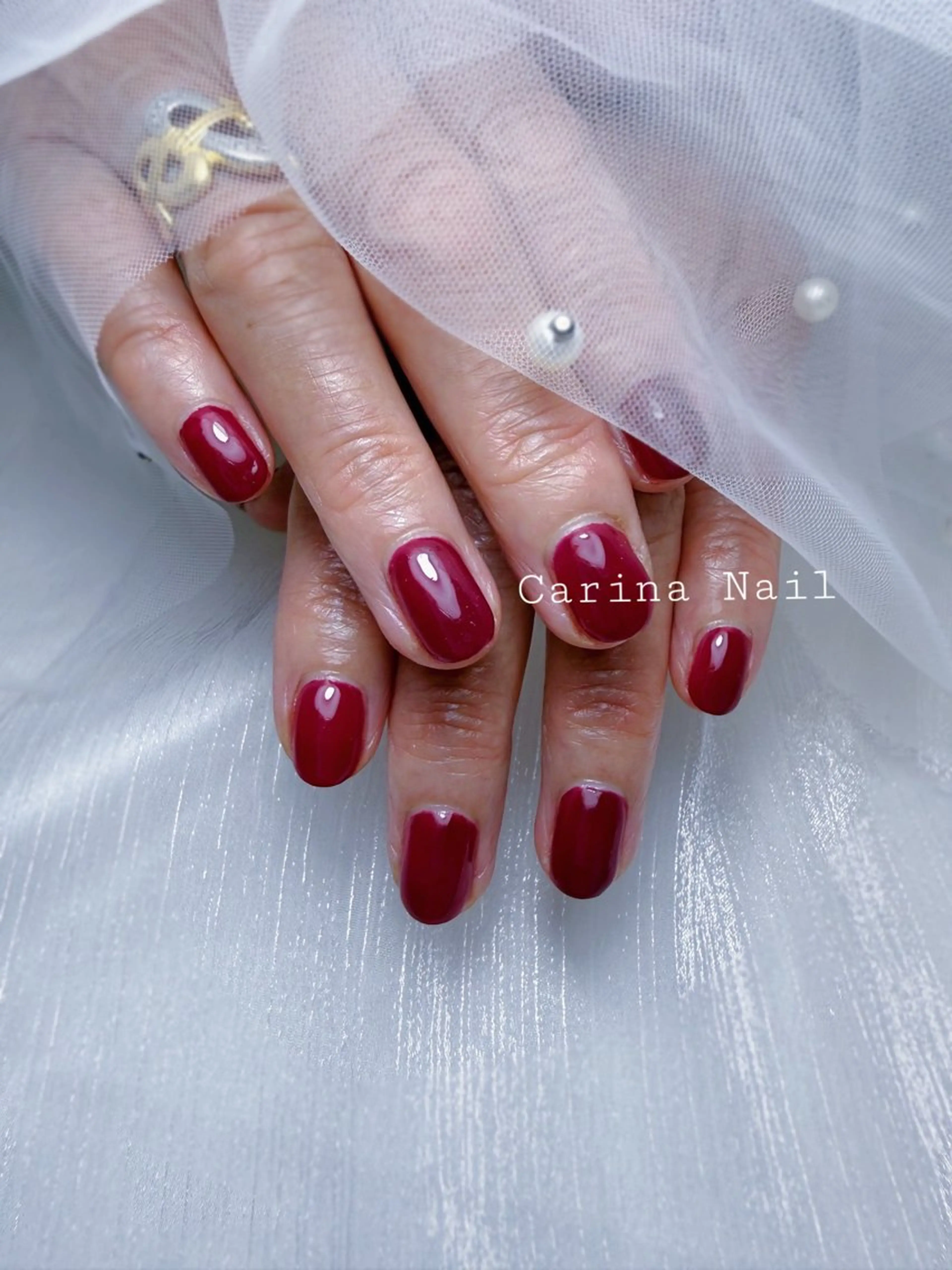 ネイル ボルドー シンプルネイル Carina Nailのネイルデザイン