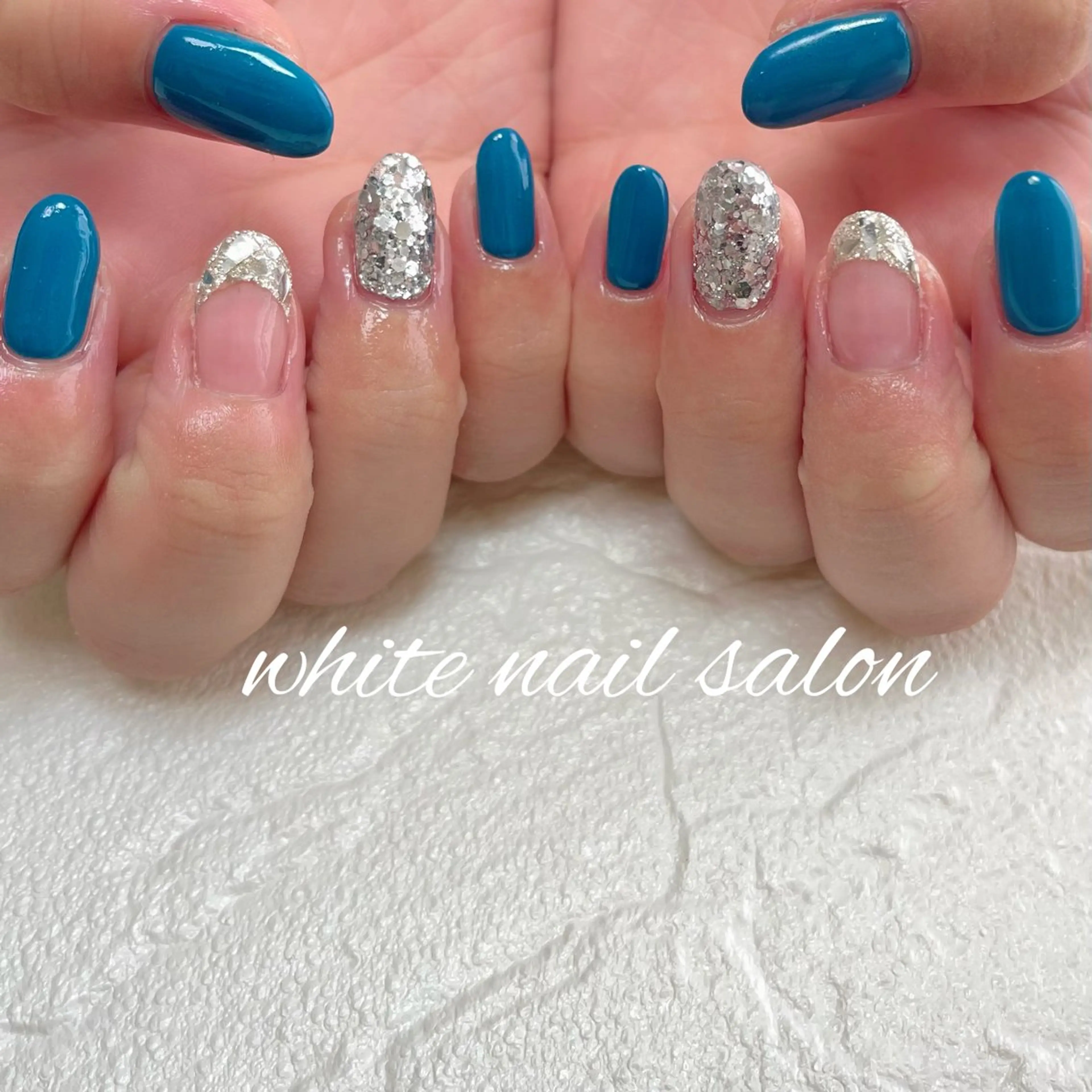 ネイル フットネイル ジェルネイル ハードジェル ラメ(グリッター) 持ち込み ハンドネイル white nail salonのネイルデザイン