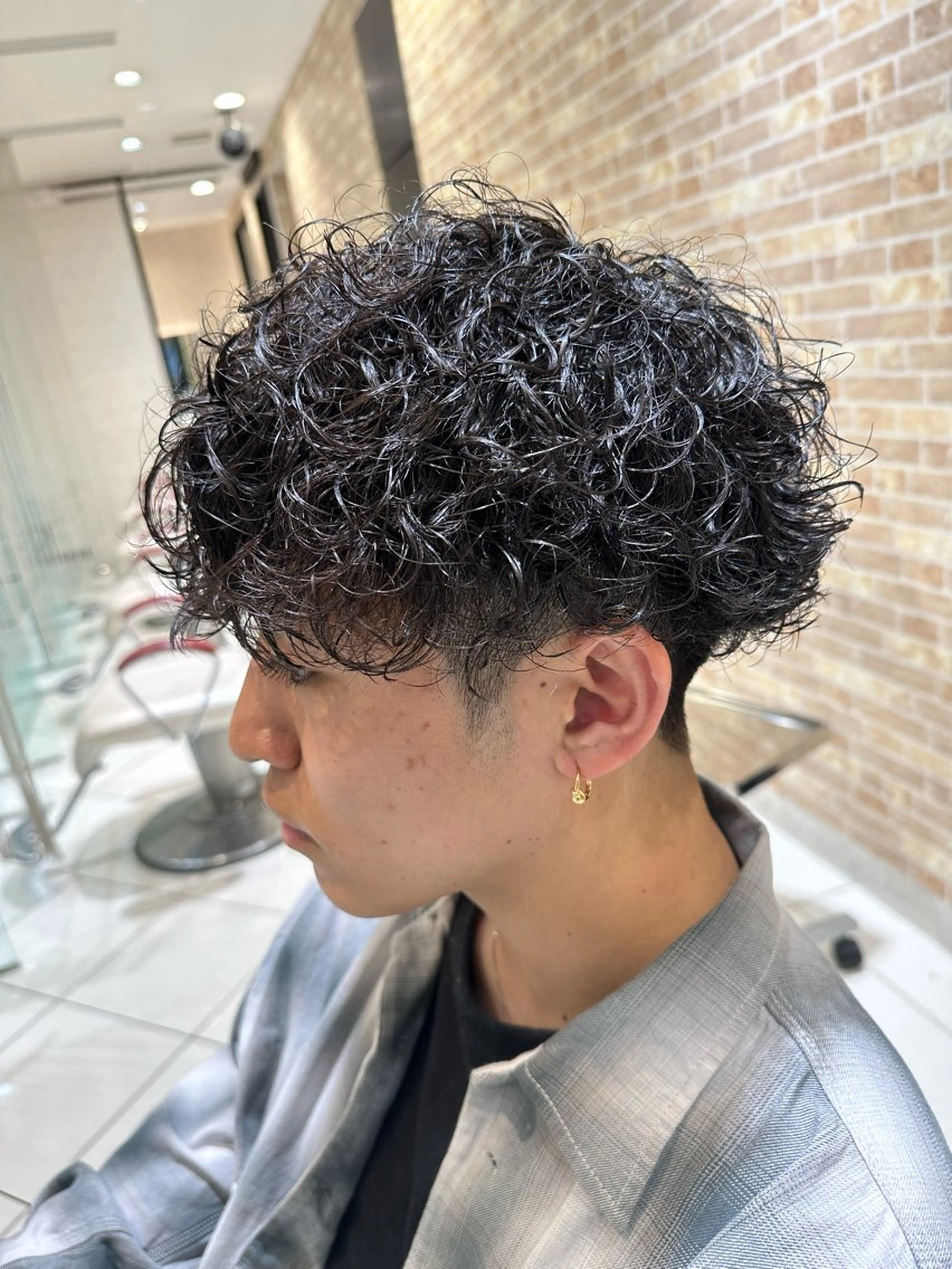 ショート パーマ メンズ メンズパーマ プードルパーマ 波巻きパーマ プードルパーマ 💈メンズ特化 美容師サキ💈のヘアスタイル