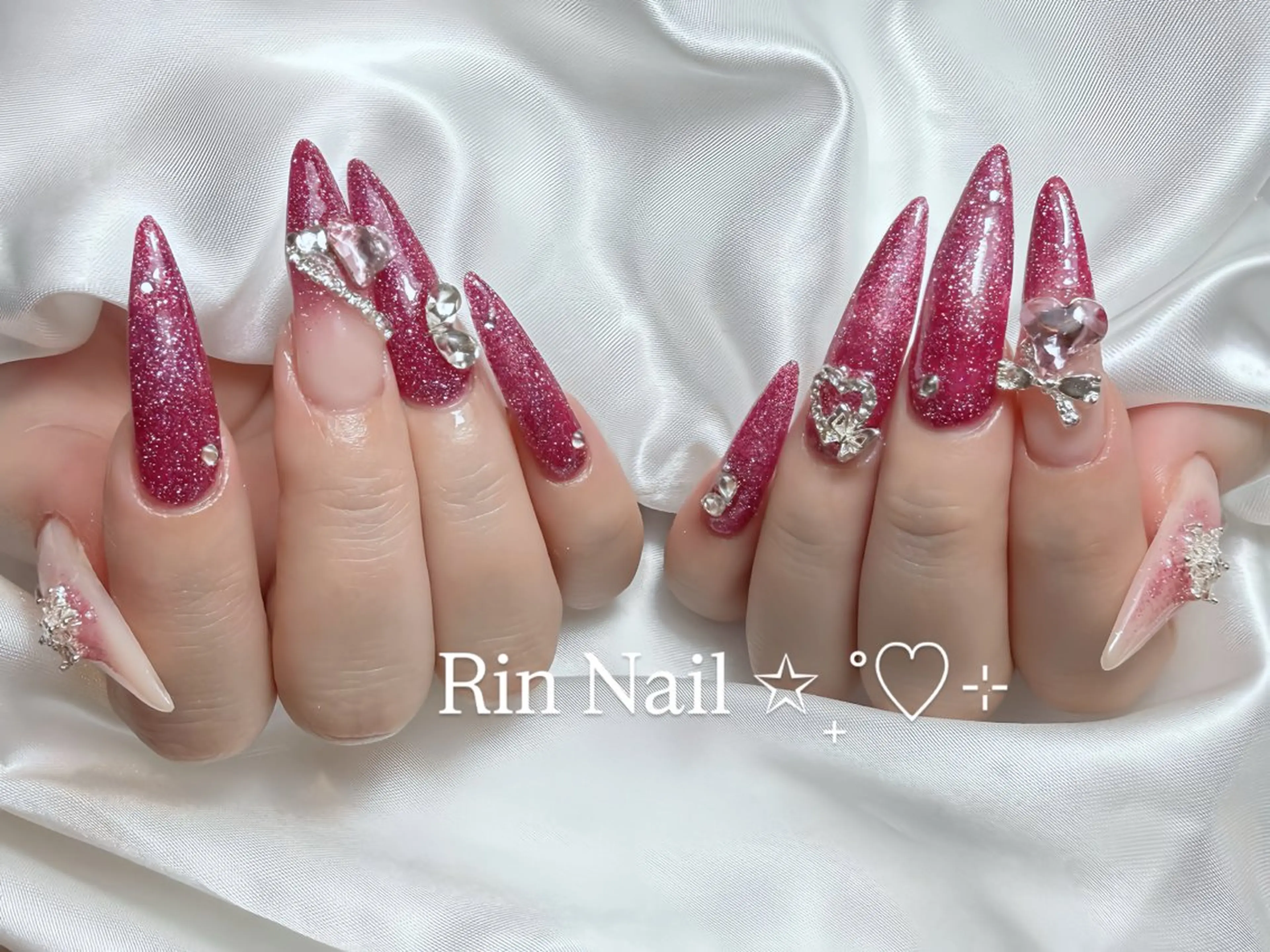 ネイル アートネイル 成人式 ジェルネイル ニュアンスネイル 夏ネイル ハンドネイル Rin Nail 新大久保店のネイルデザイン