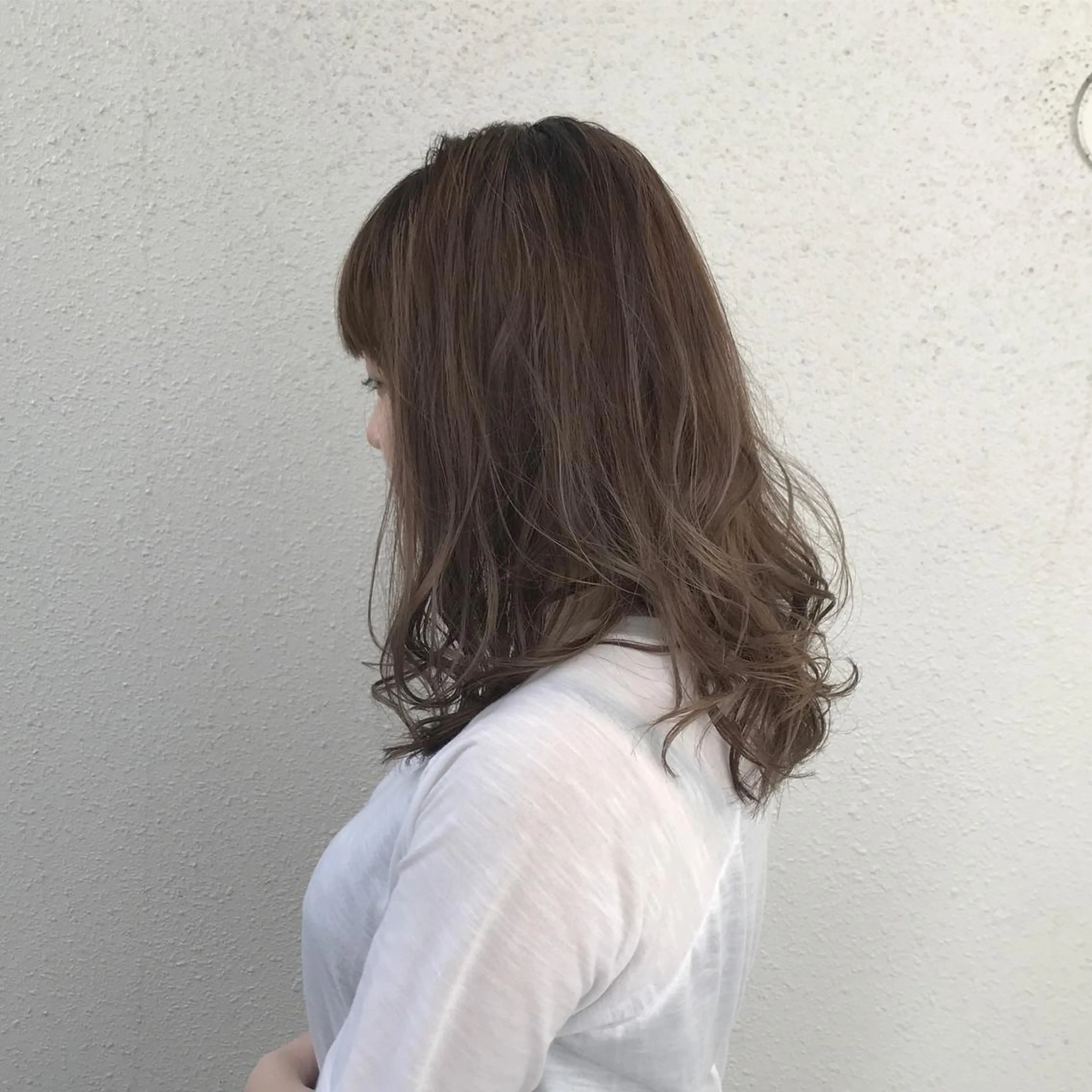 ミディアム カラー ダブルカラー ハイライトカラー ハイライト インナーカラー/天神 ブリーチ/吉田のヘアスタイル