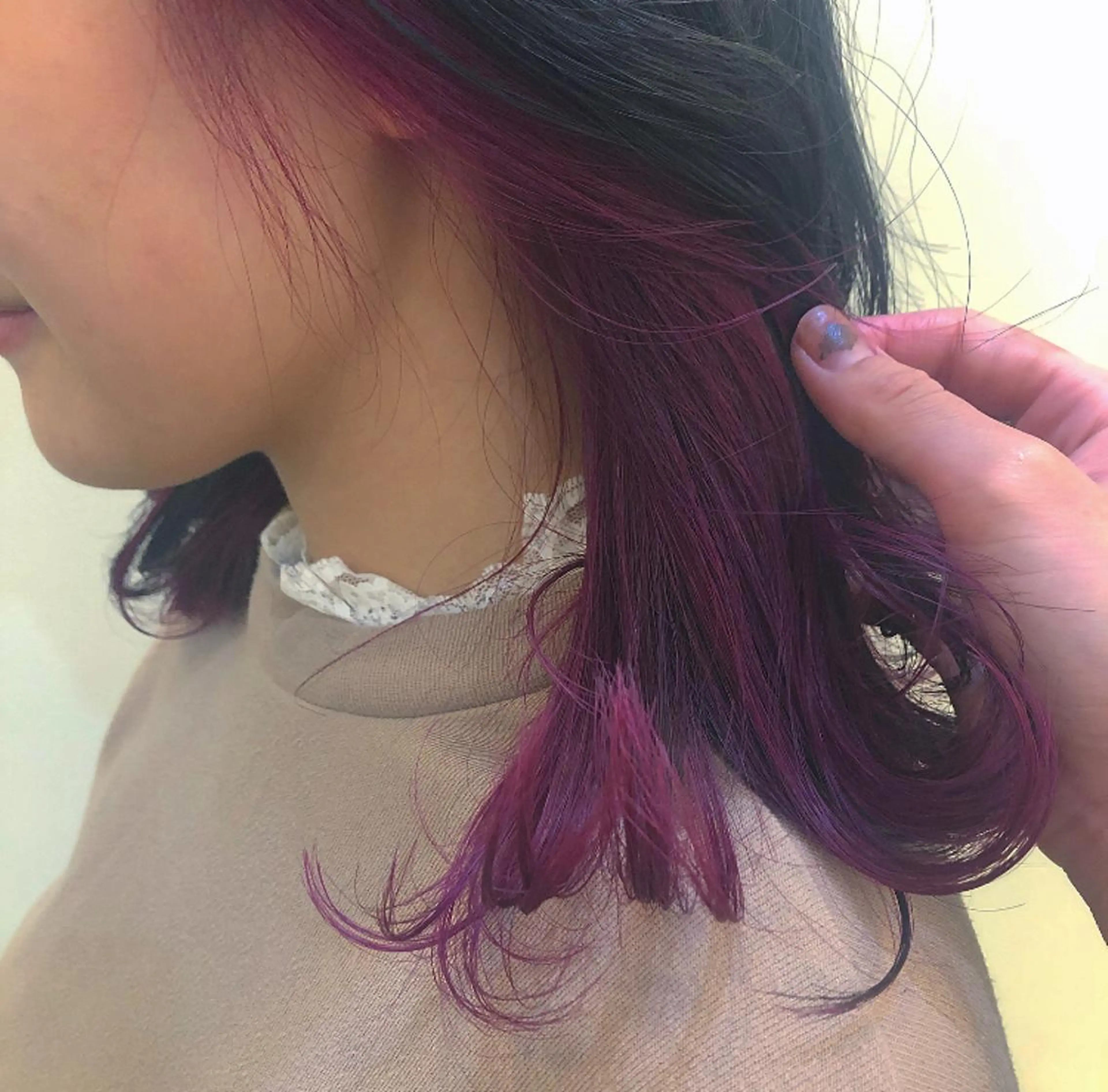 ミディアム パープルカラー レイヤー/ハイトーン 🧸SENAのヘアスタイル