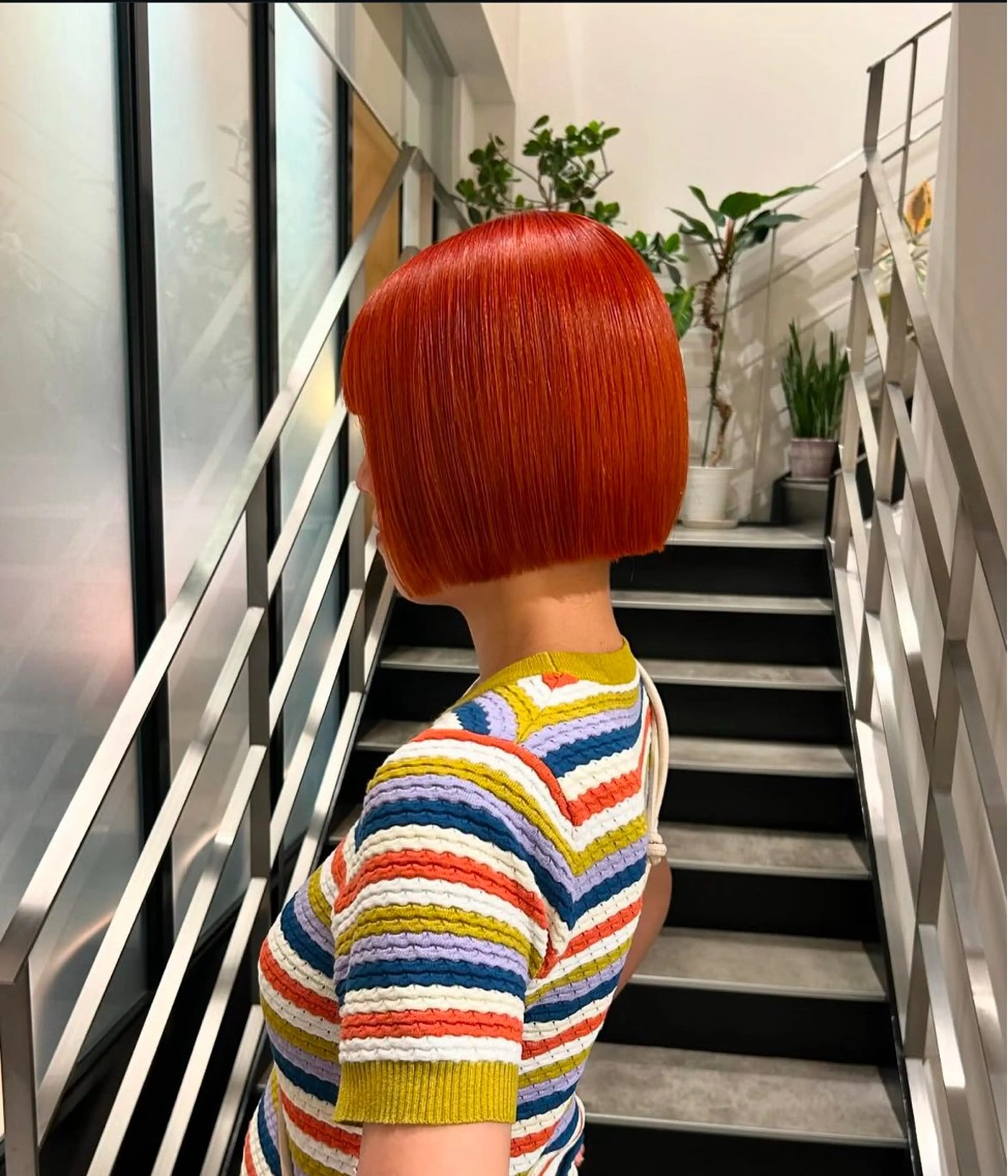 ミディアム カラー パーマ ヘアアレンジ キッズ ブラウンカラー オレンジ オレンジブラウン ボブ カット ヘアカラー stylist 🌸 kana.のヘアスタイル