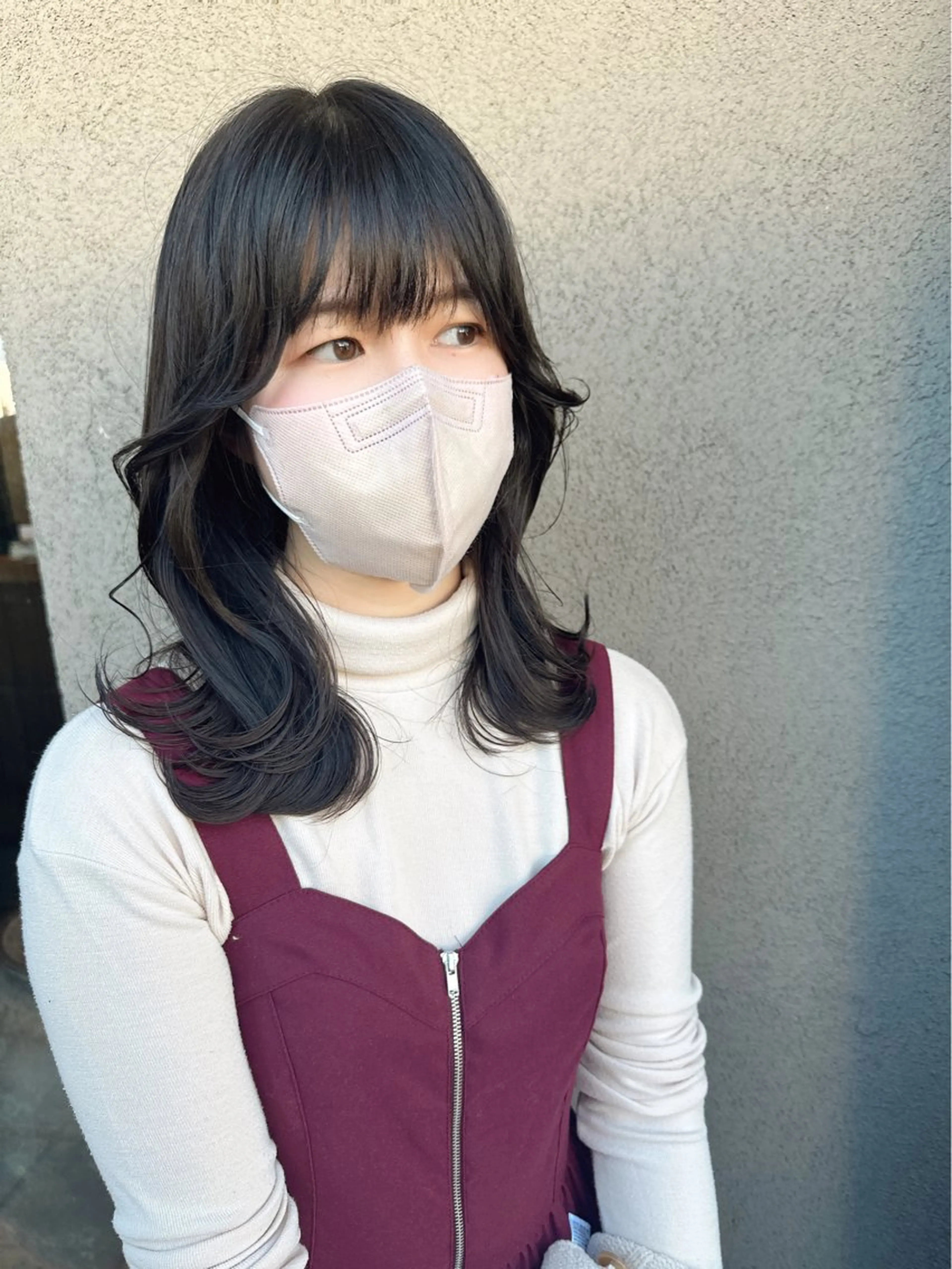 ミディアム 韓国風ヘア カット ヘアカラー トリートメント 似合わせ松本 容政のヘアスタイル