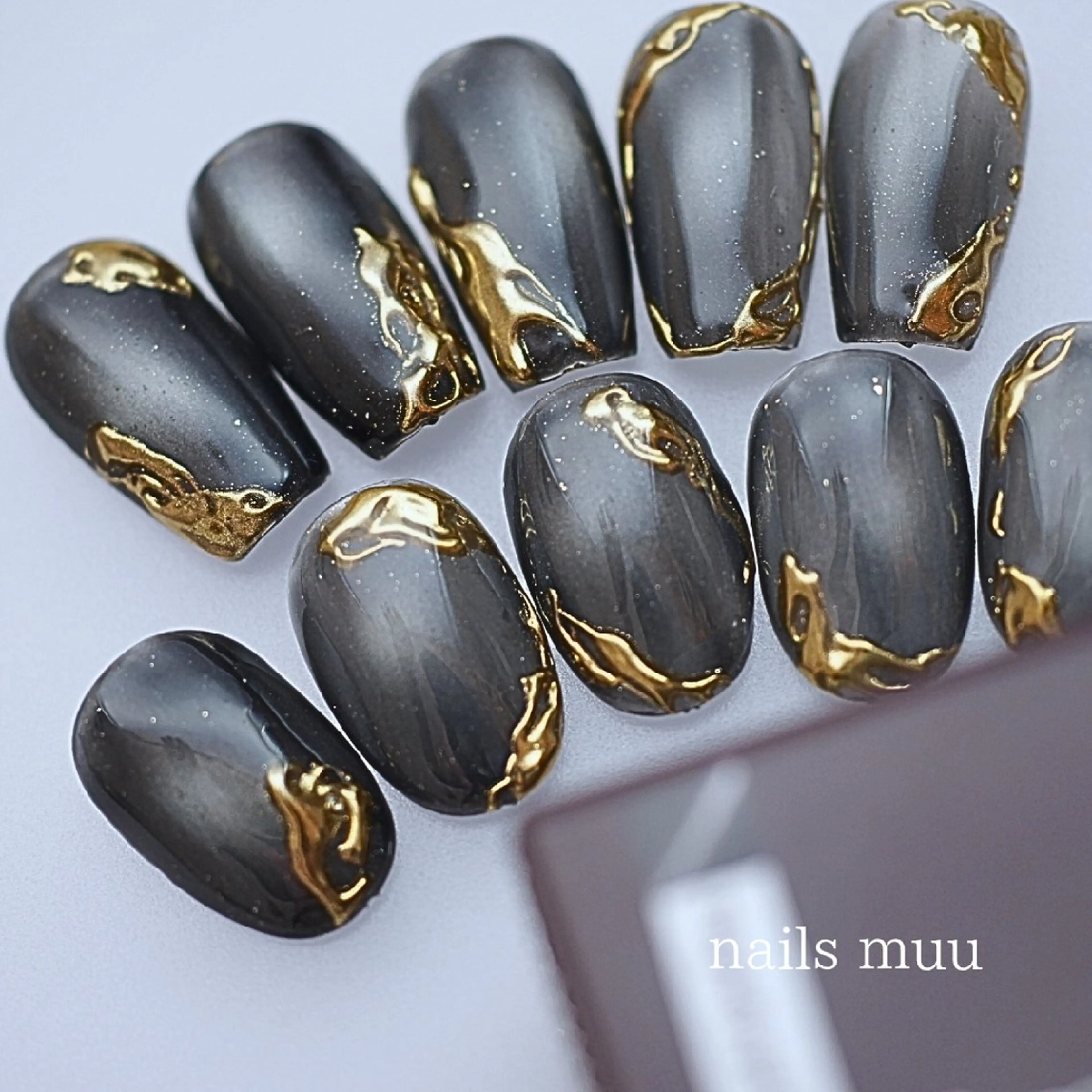 ネイル マグネットネイル 冬ネイル ハンドネイル nails muu まゆのネイルデザイン