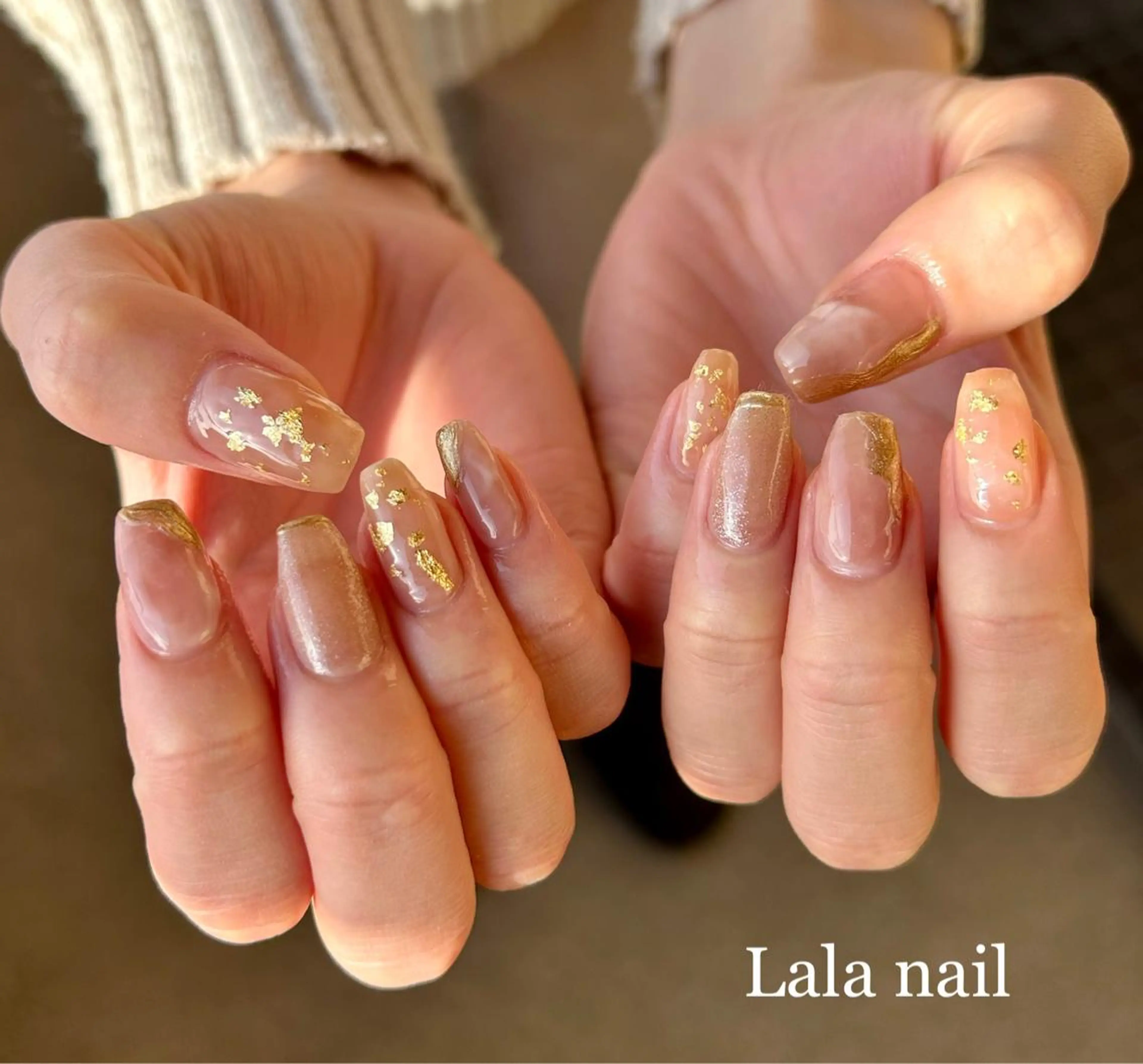 ネイル ロングネイル ニュアンスネイル ピンク 春ネイル Lala nailのネイルデザイン