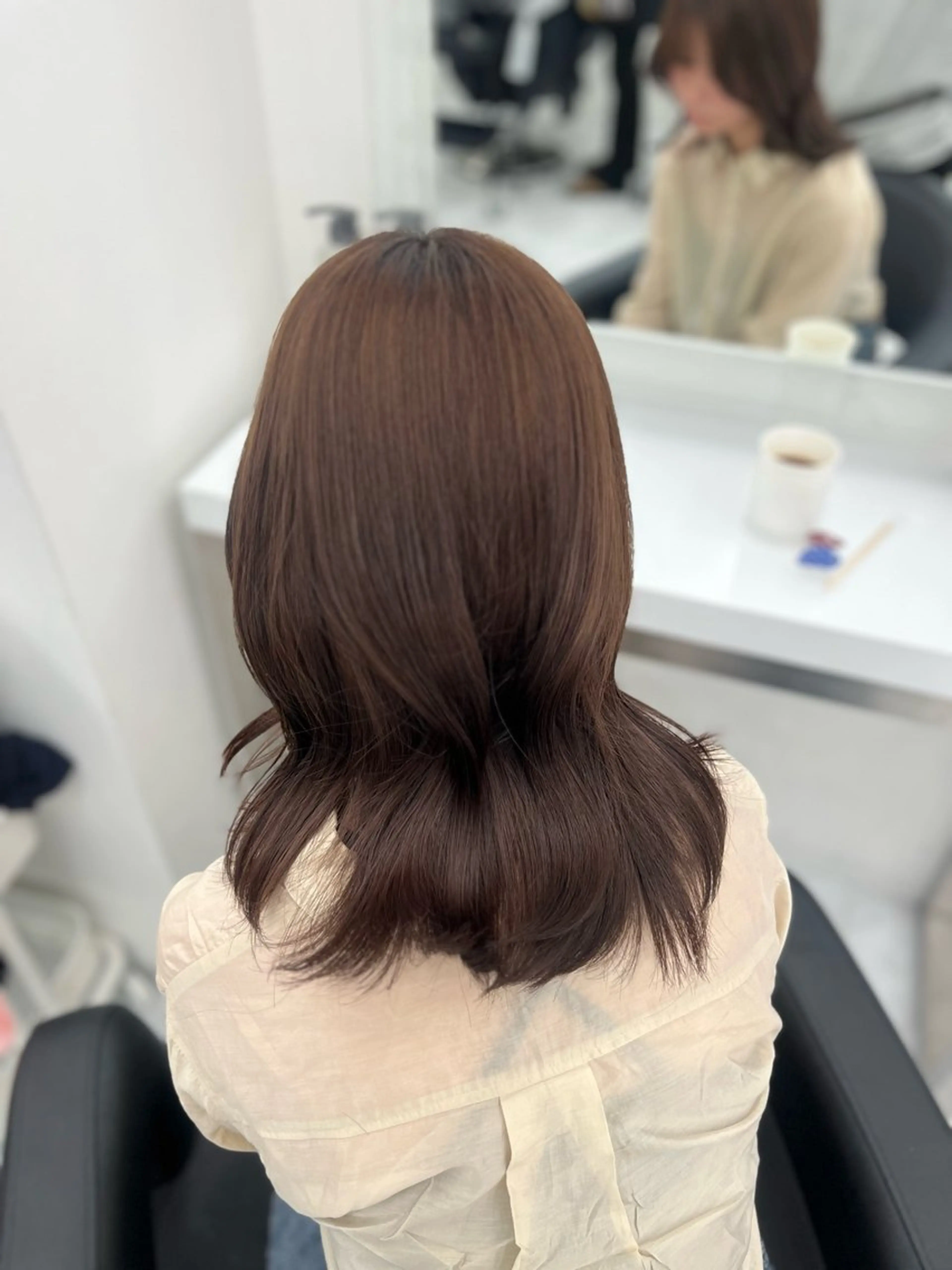 ロング ヘアカラー トリートメント ヘッドスパ ヘアセット ♡ナチュラルガーリー ♡ベージュ♡RINAのヘアスタイル