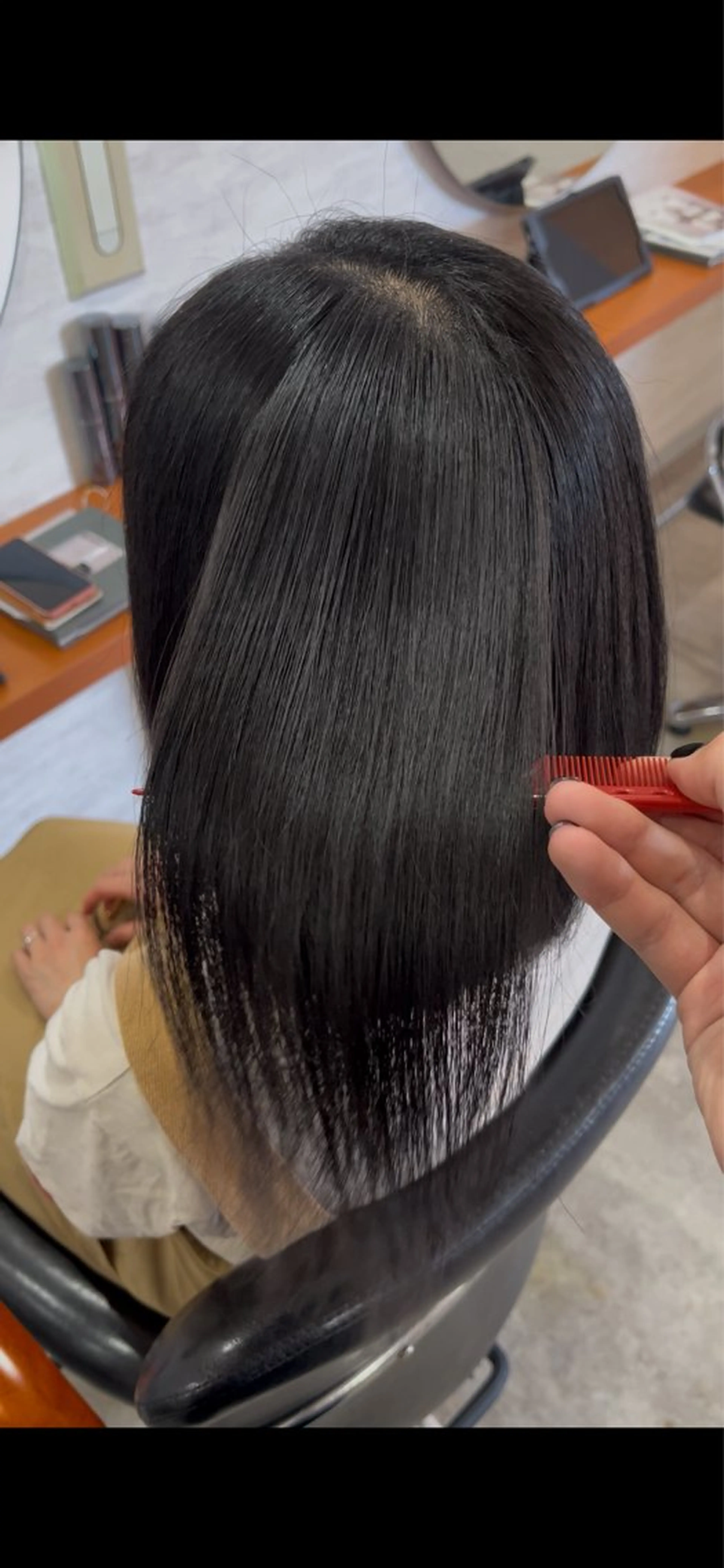 ミディアム 縮毛矯正 狩野 竜生のヘアスタイル