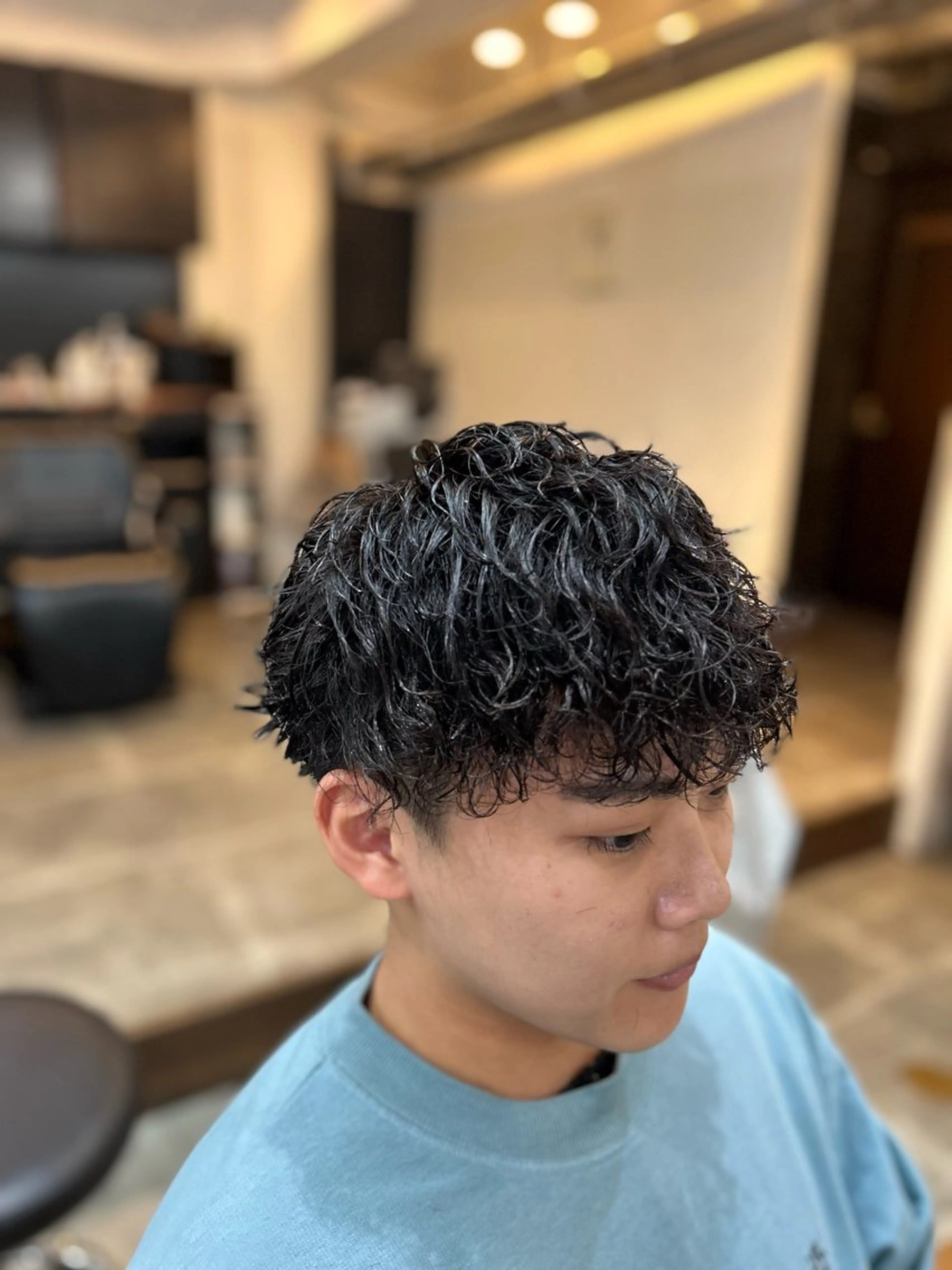 ショート パーマ メンズ メンズパーマ 波巻きパーマ スパイラルパーマ カット パーマ CECIL hair なんば店所属・メンズパーマ 艶髪☆店長☆有馬のヘアスタイル