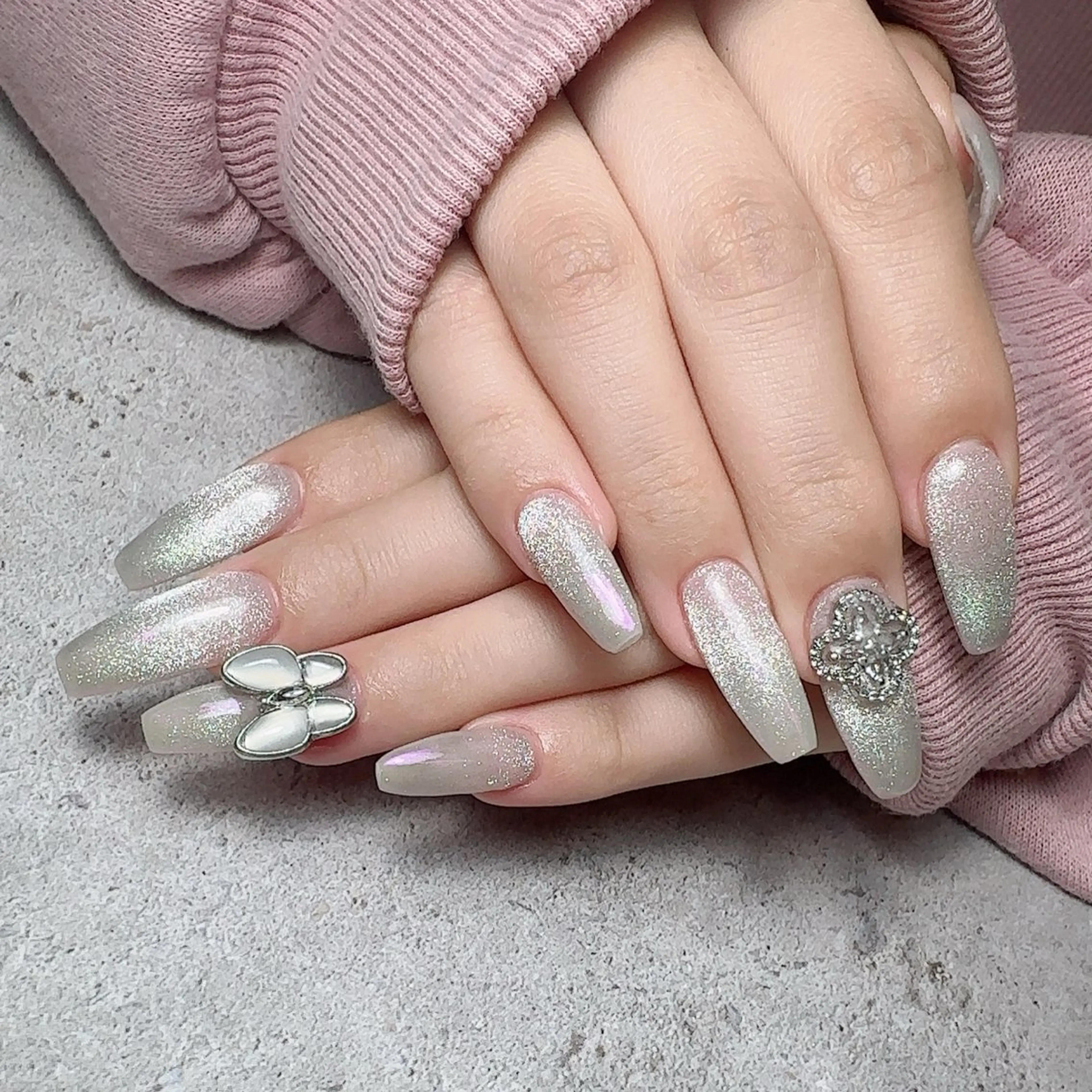 ネイル アートネイル ハート マグネットネイル 持ち込み ニュアンスネイル ハンドネイル Nailsalon Mimiy..♡のネイルデザイン