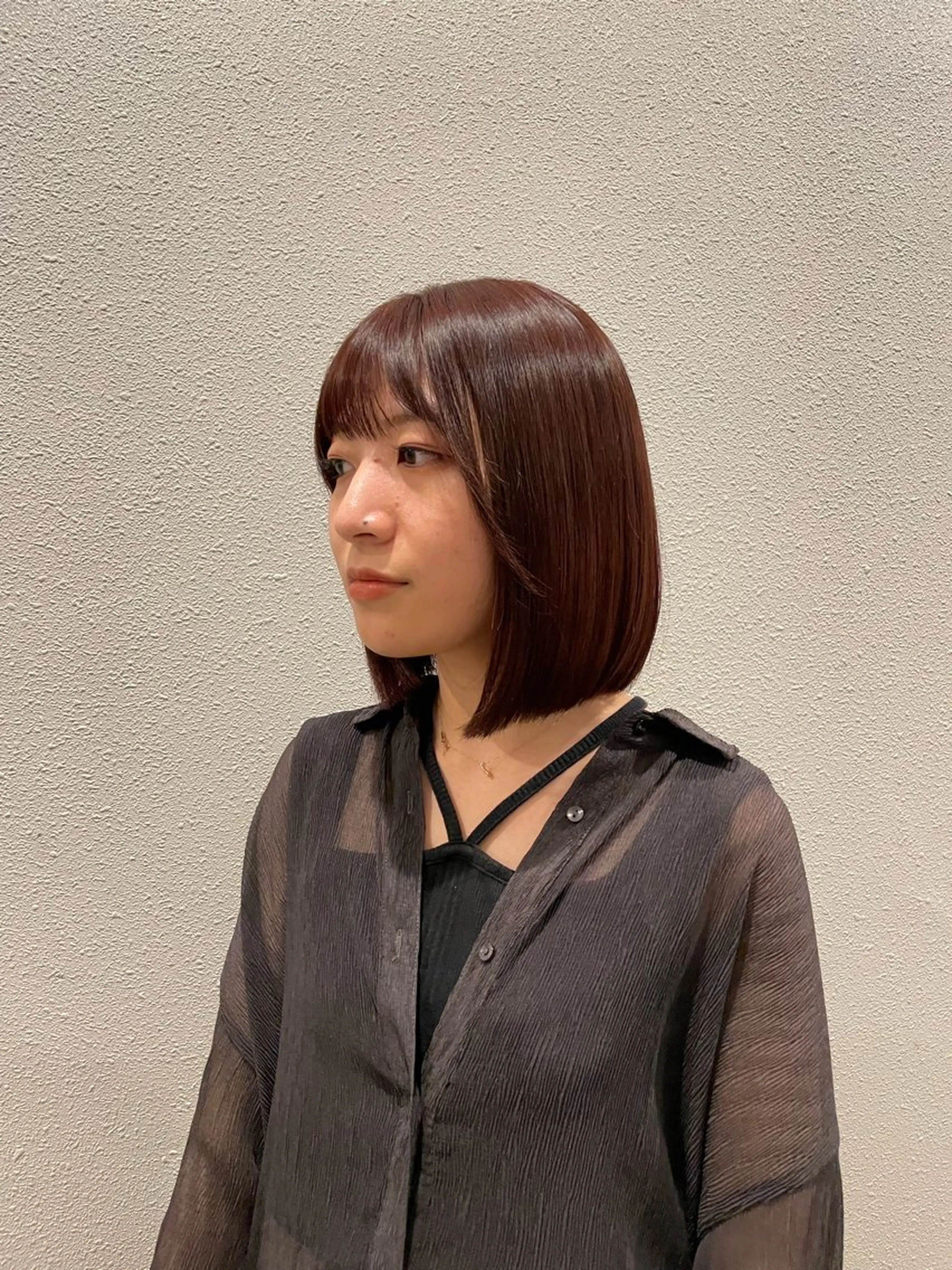 ミディアム カラー 💖ボブ/髪質改善 顔周りレイヤー/ユイのヘアスタイル