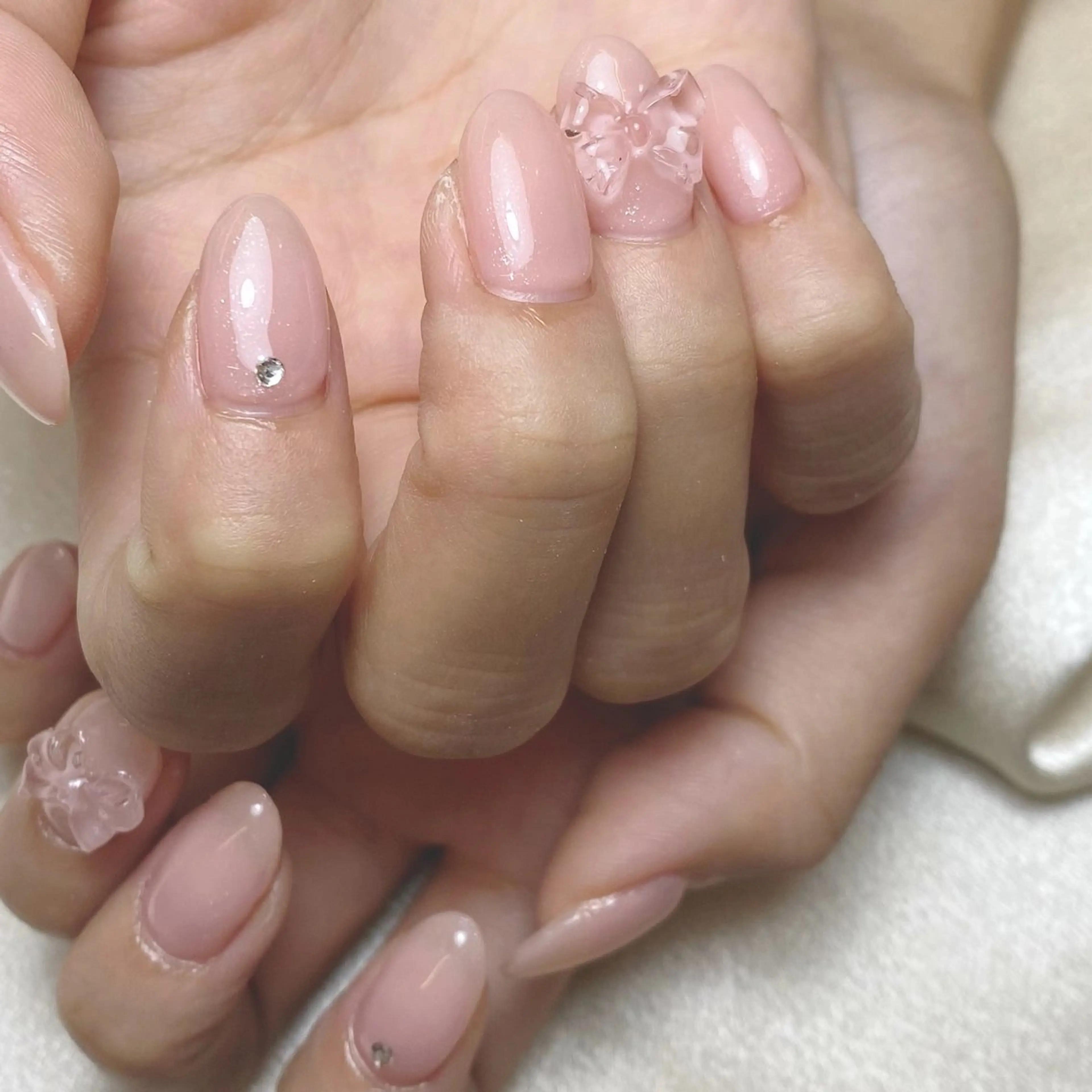 ネイル ブルー クリアネイル 長さ出し フラッシュネイル フットネイル 🌷yui ネイル🌷のネイルデザイン