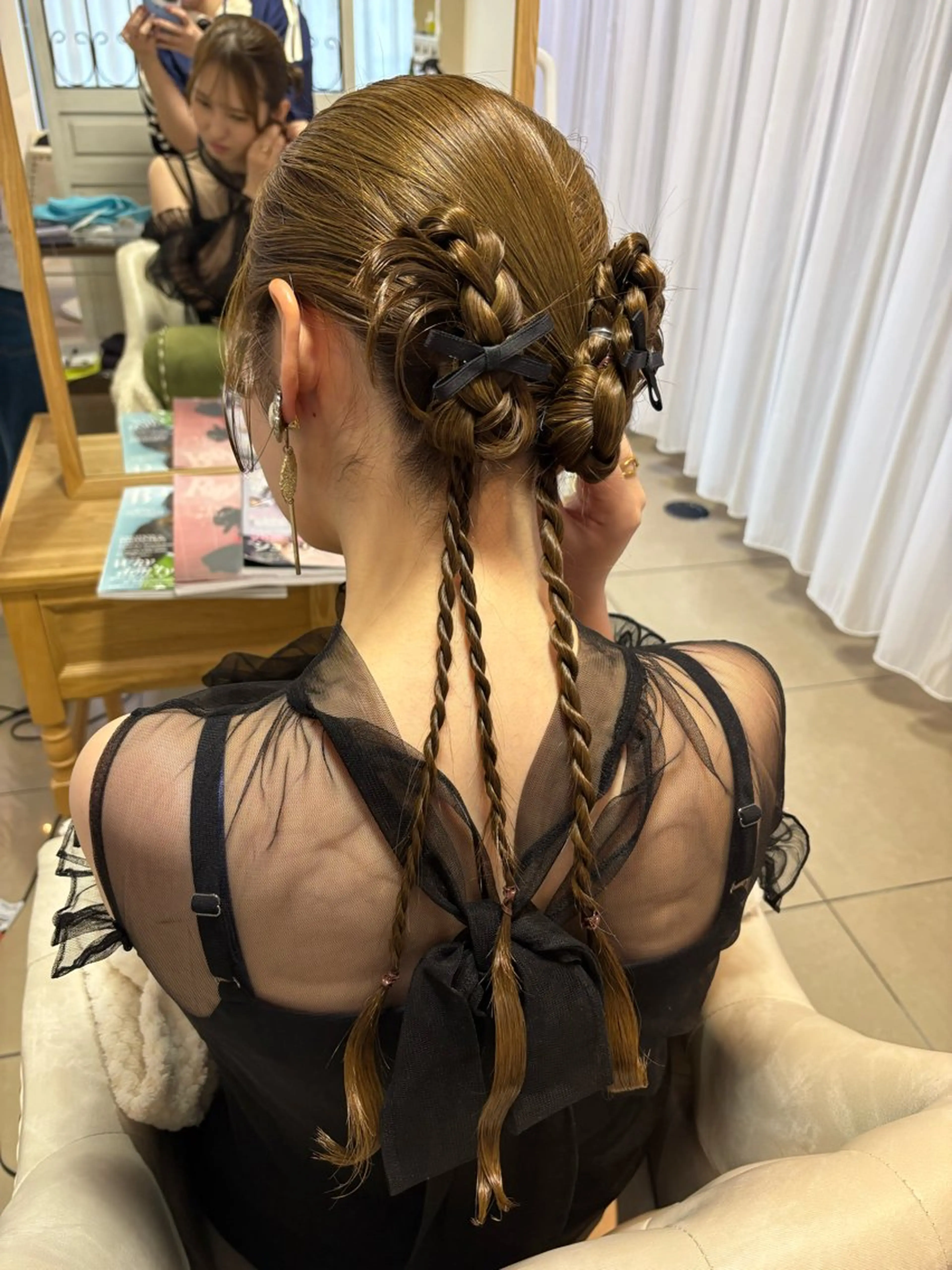 お呼ばれ,推し活前👊🏻🎀 ヘアセット‎🤍の写真