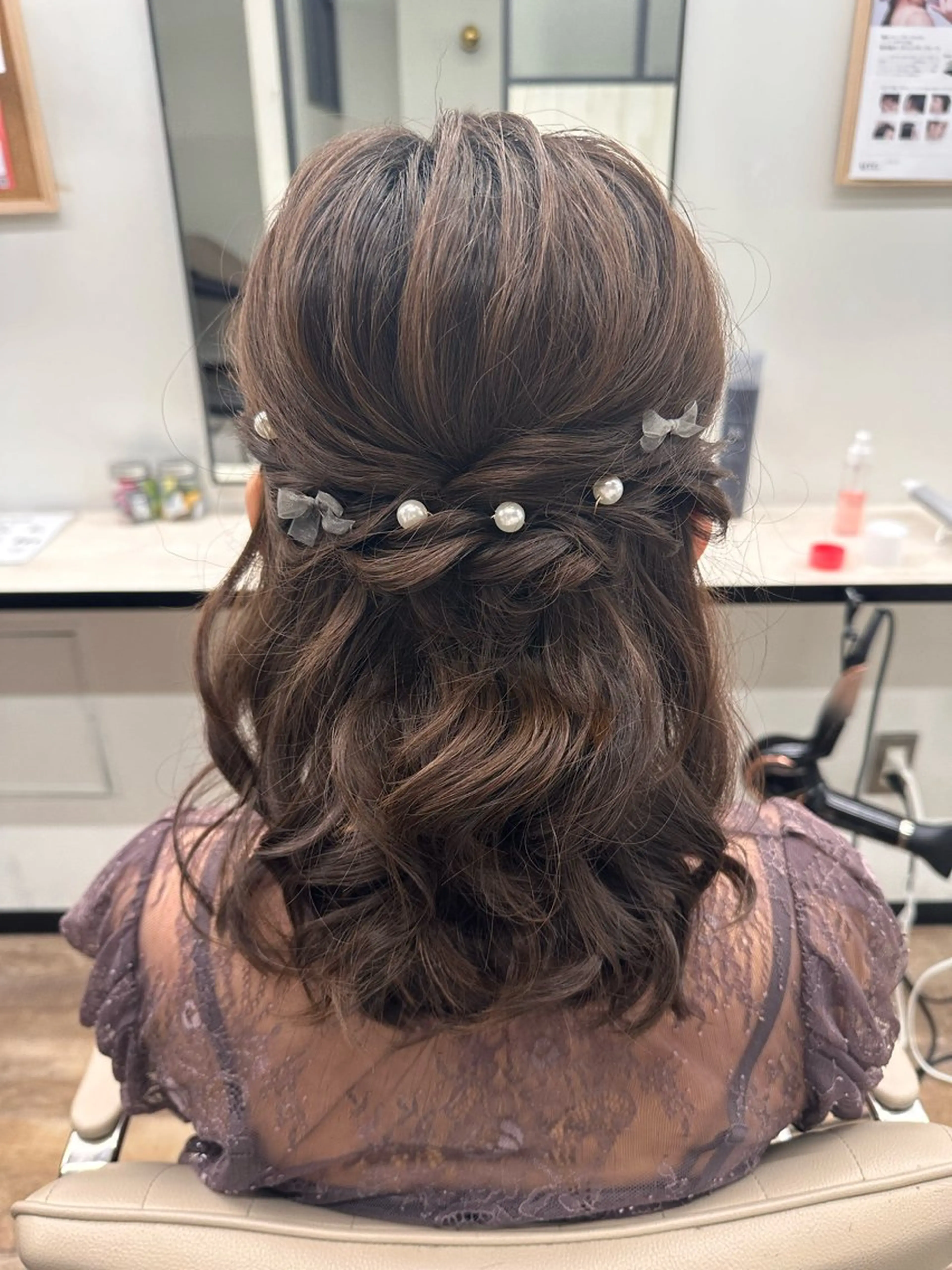 ヘアアレンジ ハーフアップ ヘアセット ⟡.·mamiya 縮毛矯正/ヘアセットのヘアスタイル