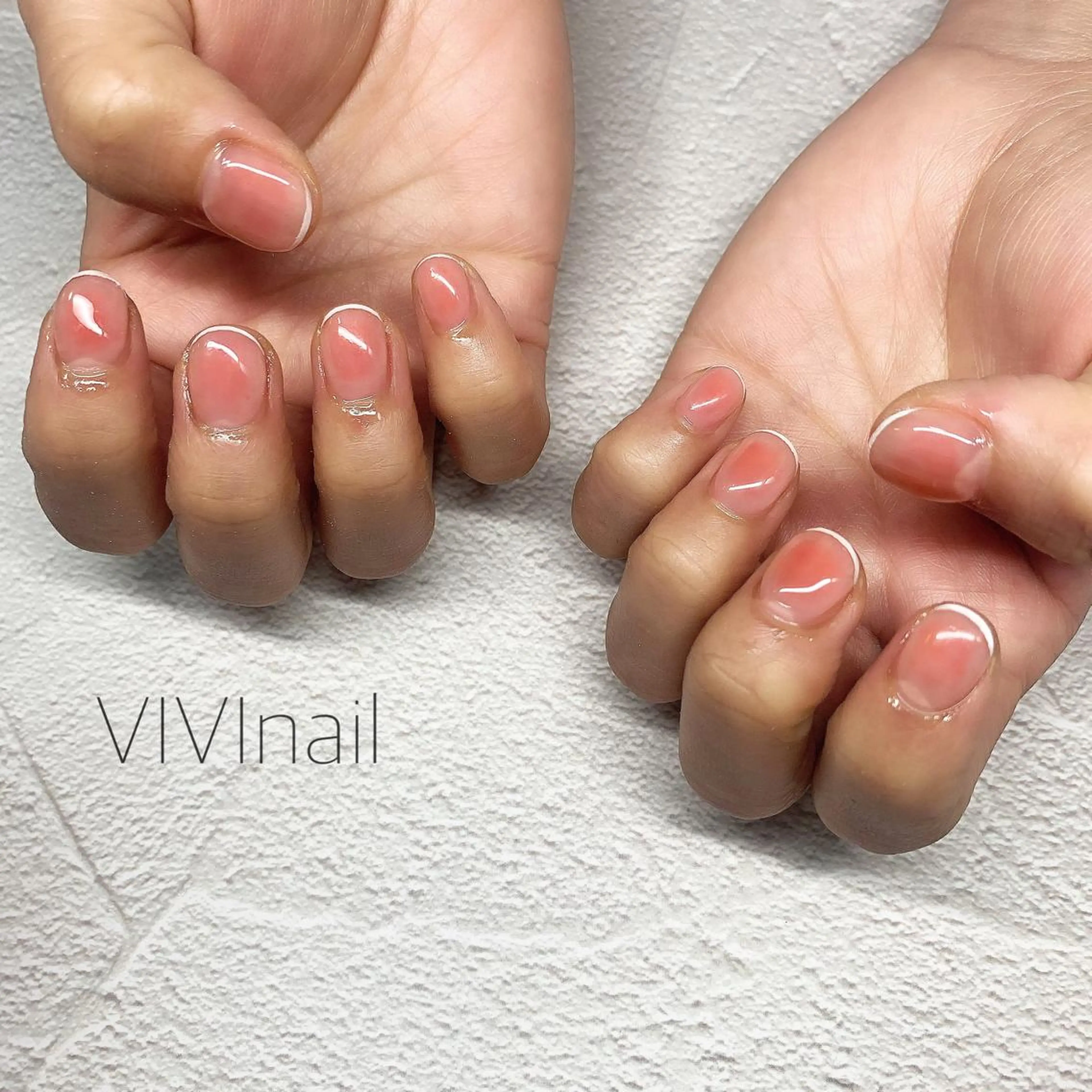 ネイル チークネイル フレンチネイル ショートネイル ハンドネイル vivi nailのネイルデザイン