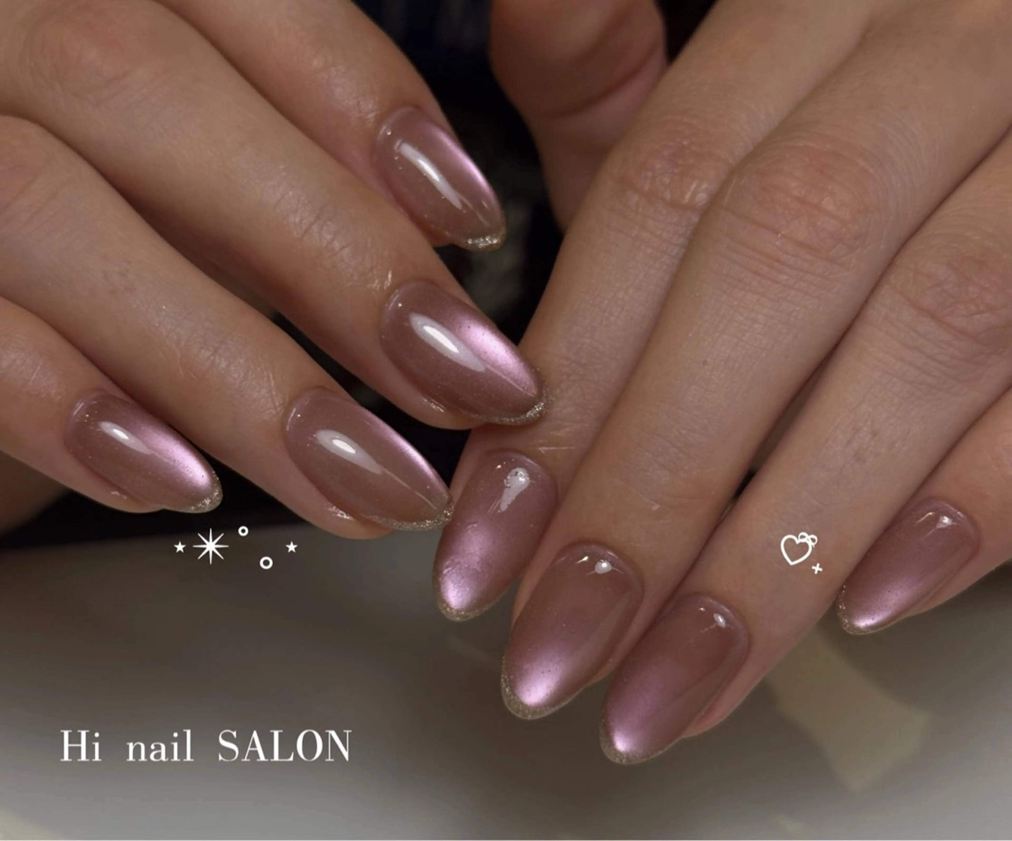 ネイル チークネイル フレンチネイル 韓国ネイル マグネットネイル 持ち込み ハンドネイル Hi nail🎀 池袋kozueのネイルデザイン