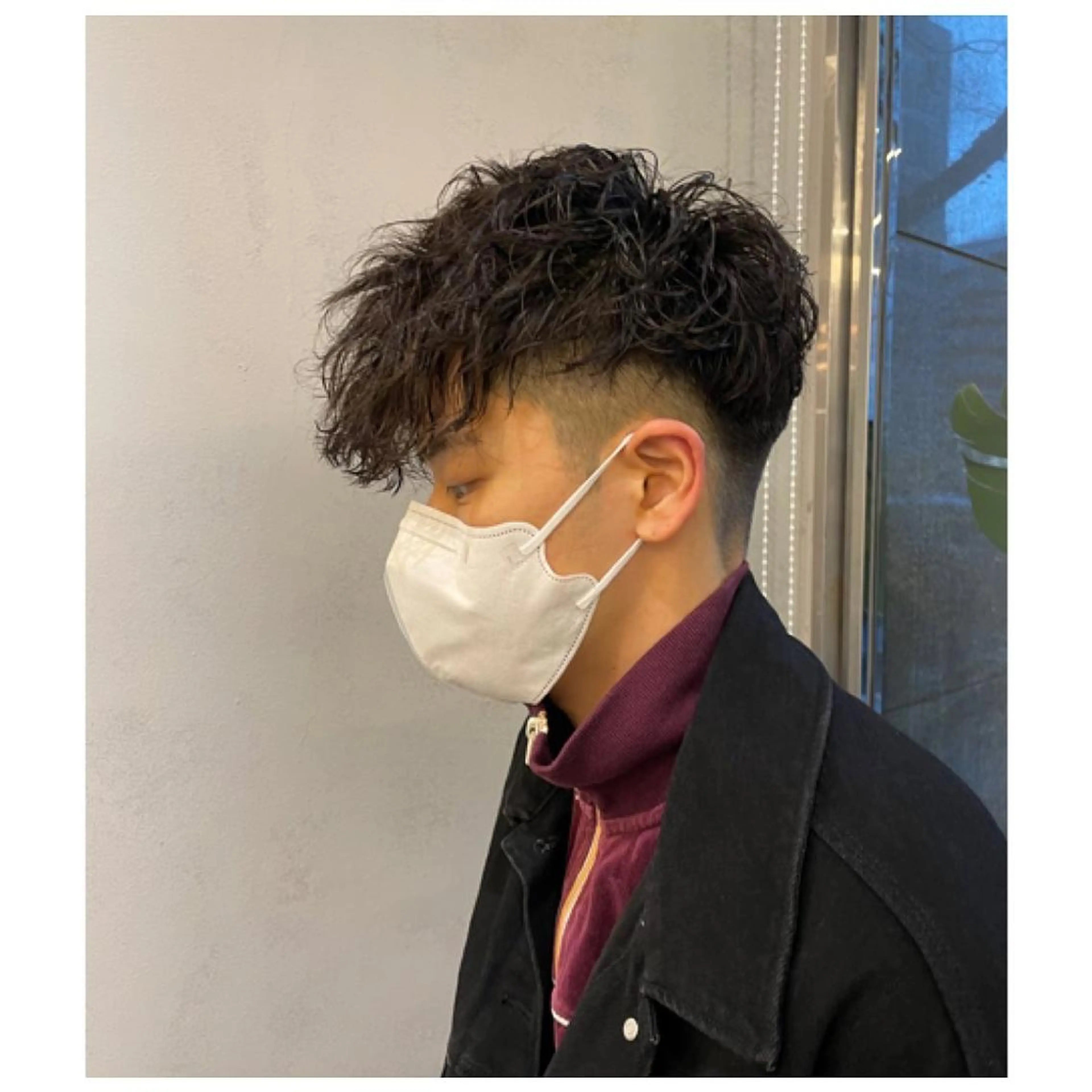 セミロング メンズ スペインカール 外国人風カラー 縮毛矯正 トリートメント レイヤー・波巻き RYOSUKEのヘアスタイル