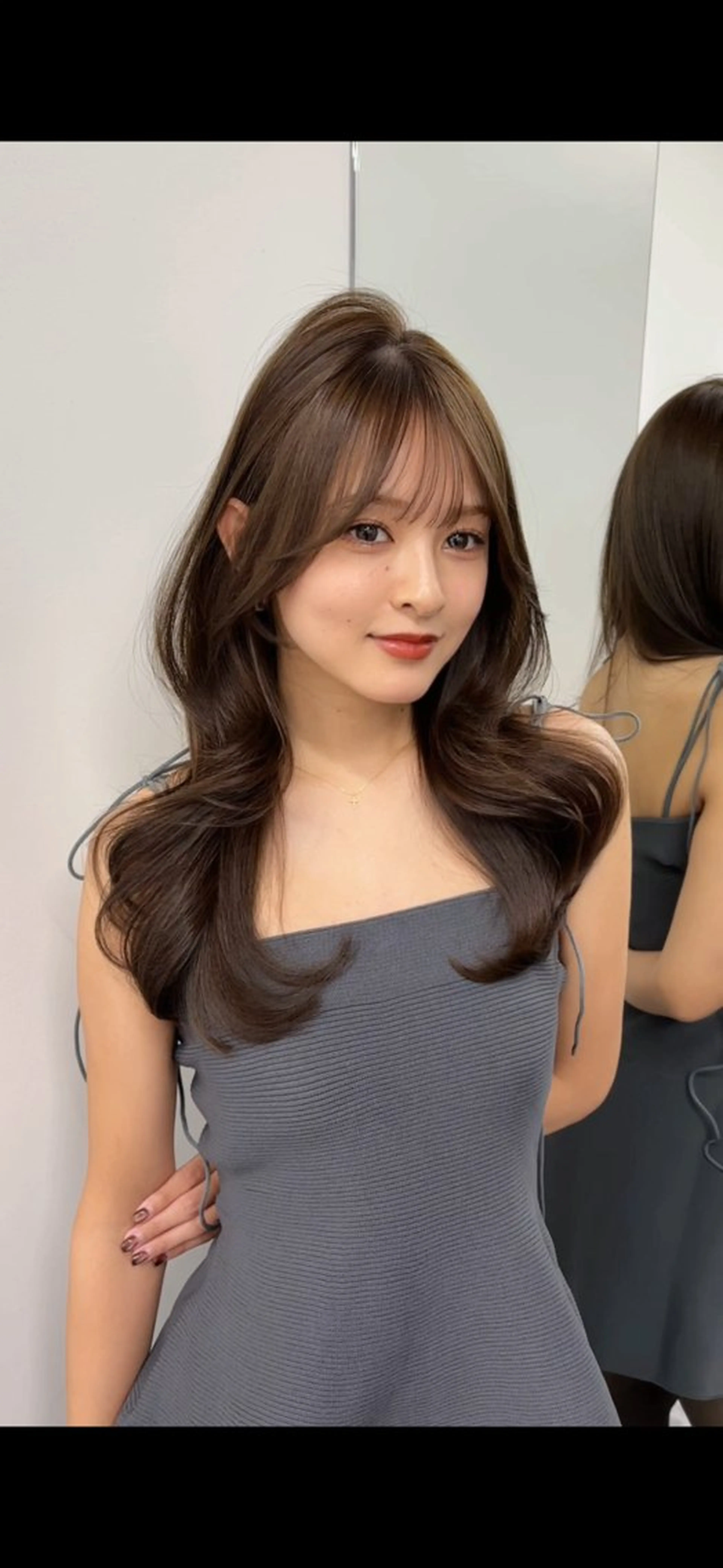 セミロング カラー カット ヘアカラー トリートメント ブリーチなしヘーゼル 🤎透明感カラー 唯のヘアスタイル