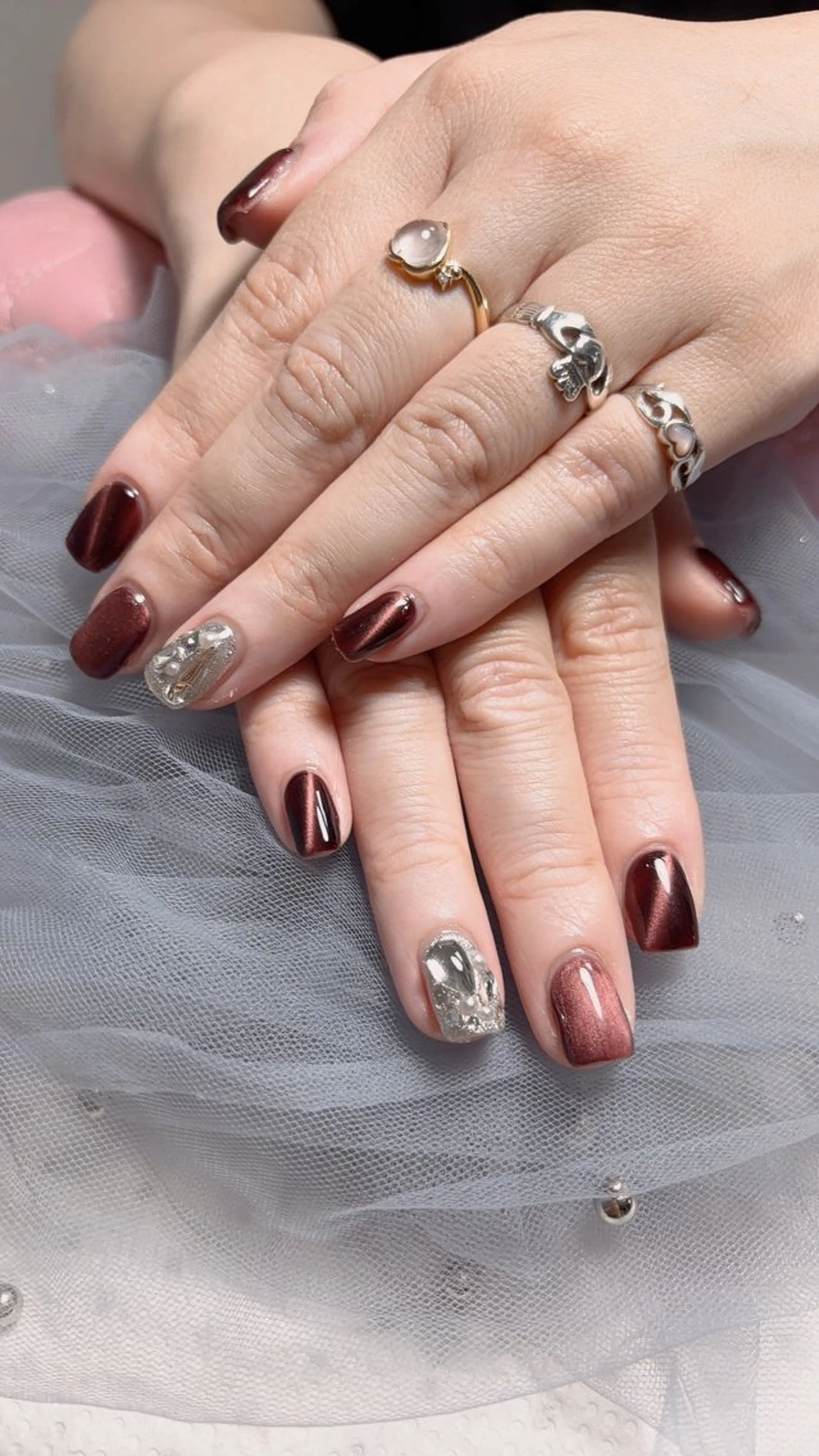 『チップ長さ出し』埋め尽くし＋ワンカラー　2本9980 →8550円　オフあり場合には＋660円の写真