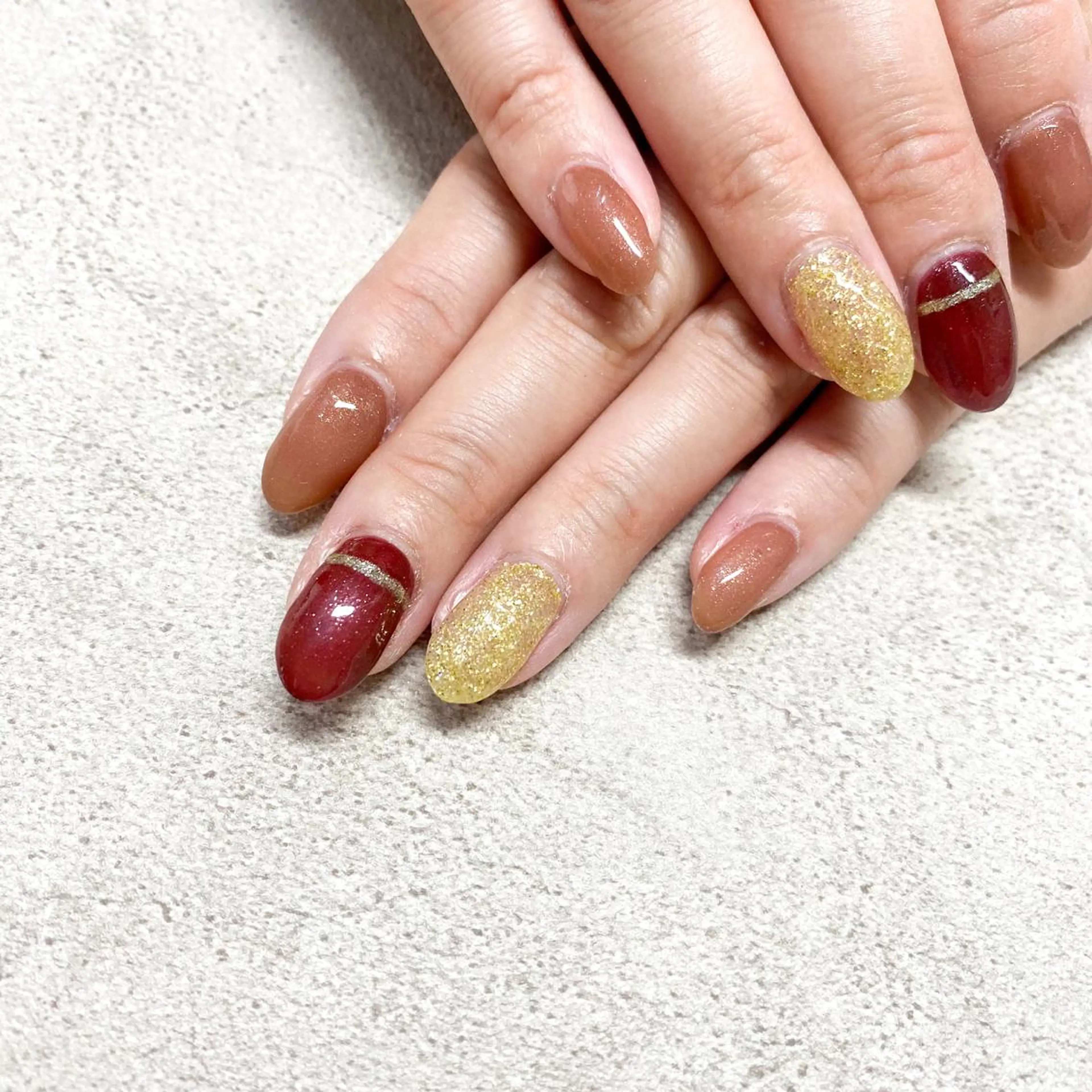 ネイル ハンドネイル ゴテゴテ💙ワンホン リオナのネイルデザイン