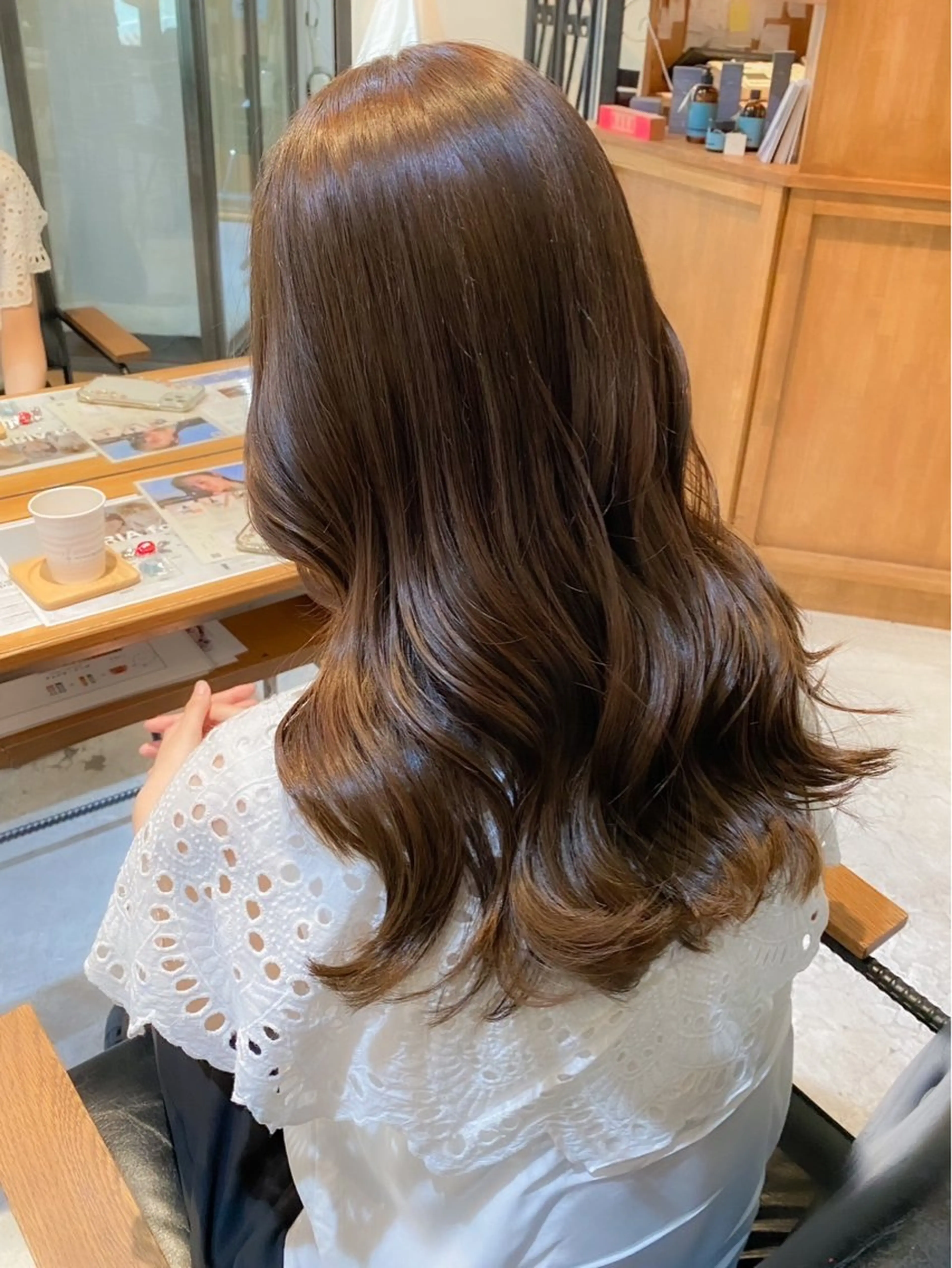 セミロング カラー ベージュカラー FERIA桃山台🍑 𝕄𝕖𝕘𝕦のヘアスタイル
