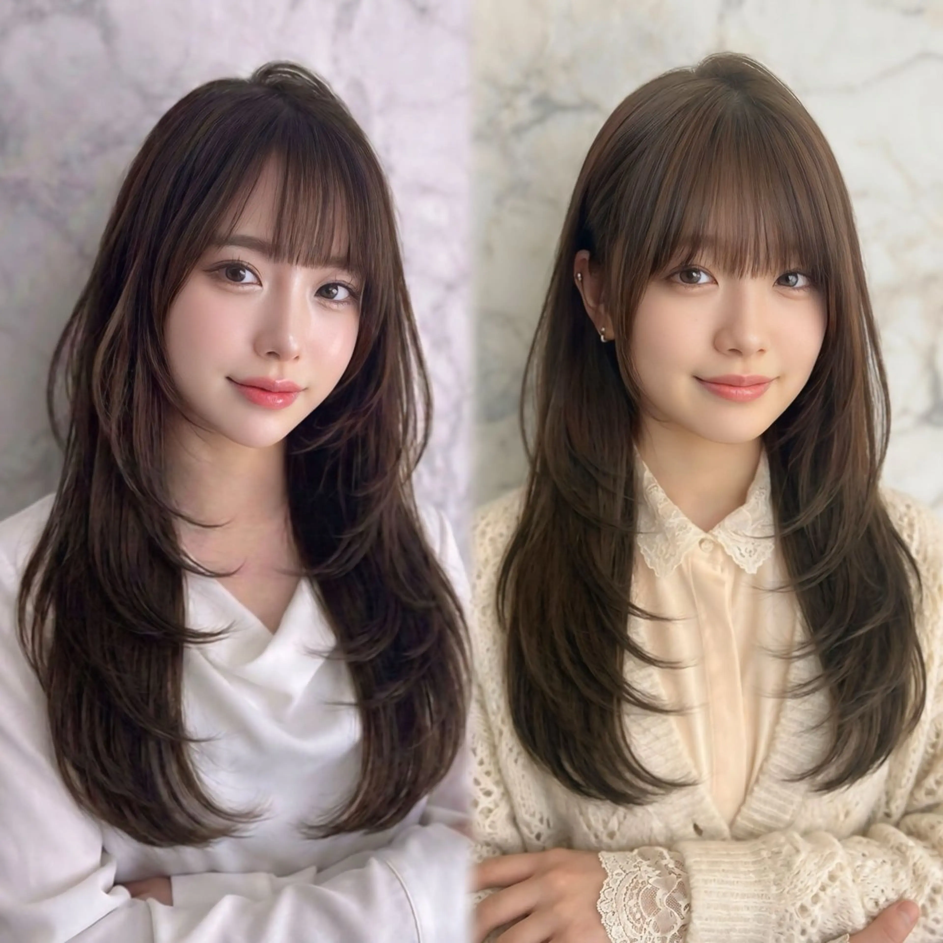 ロング カラー カット トリートメント 上尾韓国レイヤー/ 艶カラー/しの🫧のヘアスタイル