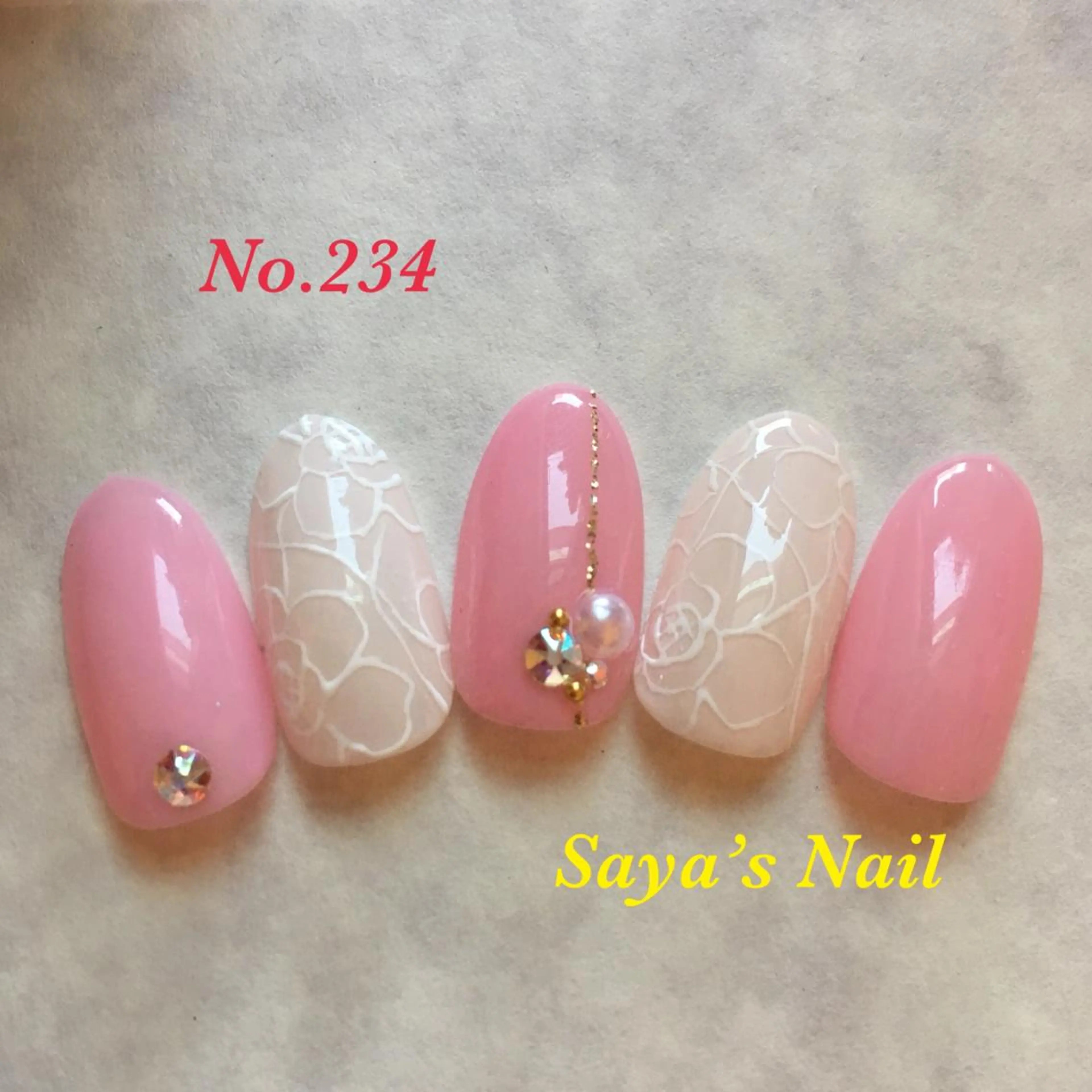 ネイル フラワーネイル レース SantéNail SAYAKAのネイルデザイン