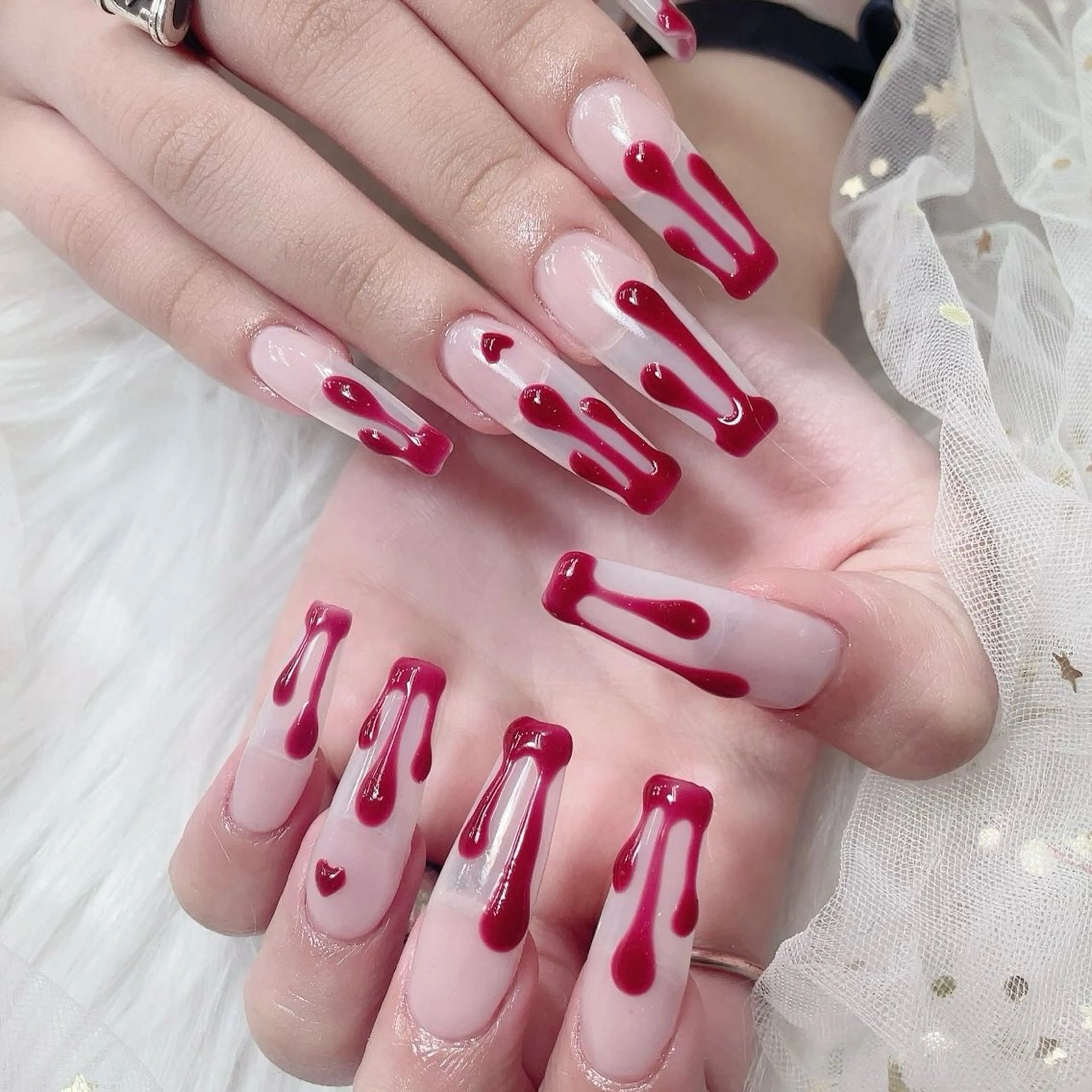 ネイル ハート 韓国ネイル 夏ネイル ワンホンネイル ハンドネイル Melody Nail所属・Melody  3D/スカルプ専門店のネイルデザイン