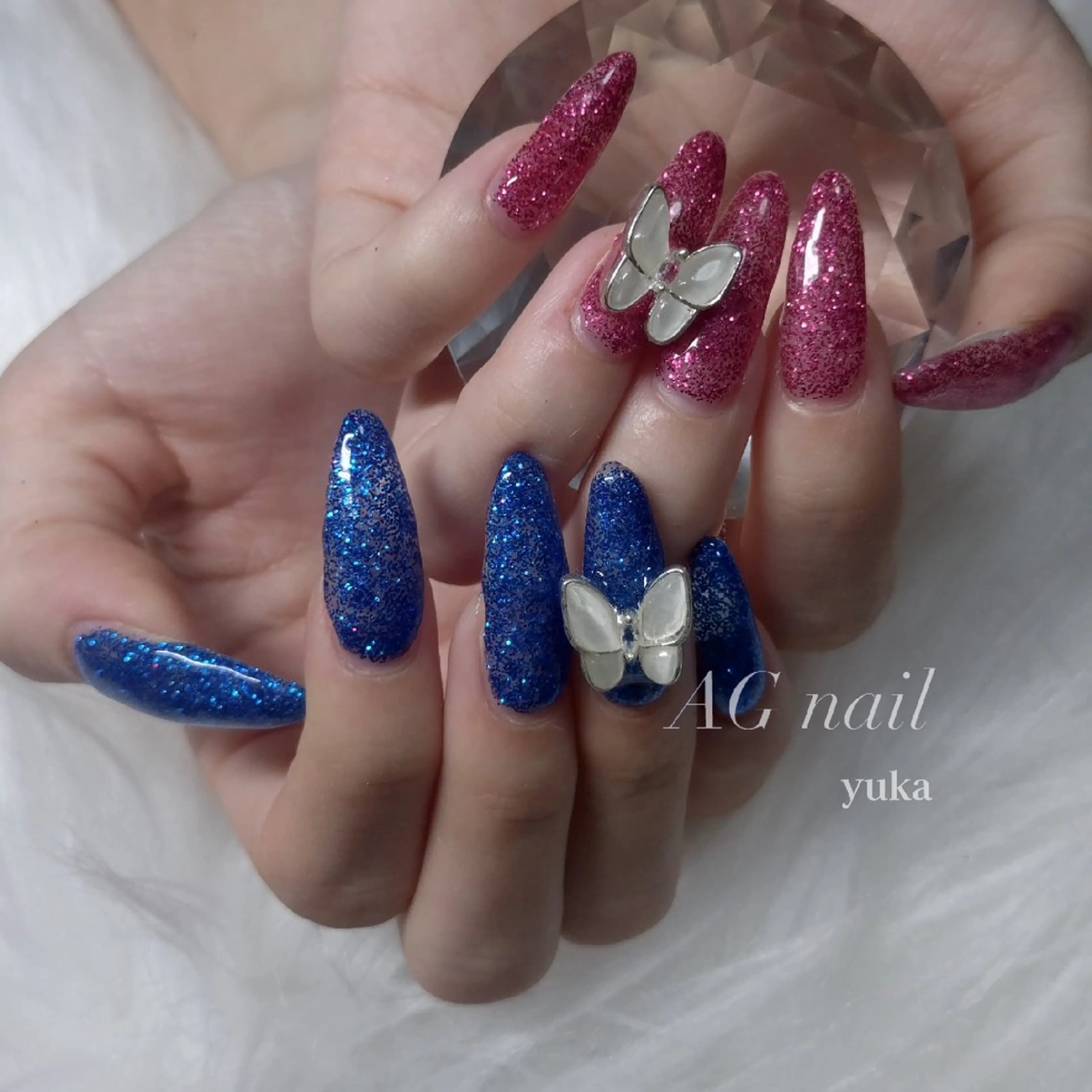 ネイル ラメ(グリッター) ハンドネイル AGnail 富永  /オフ込みフィルインのネイルデザイン