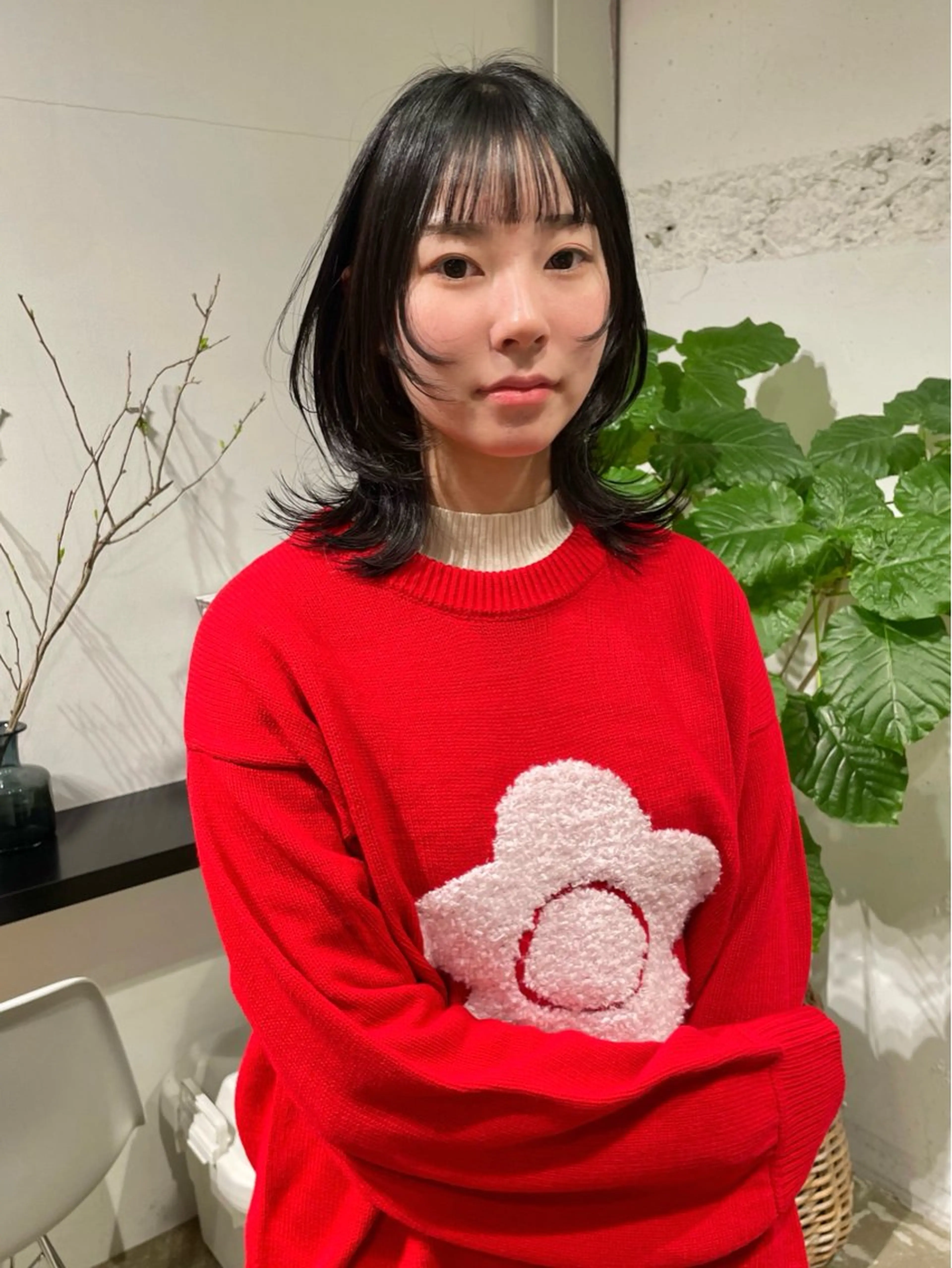 ミディアム カット トリートメント ウルフ/似合わせ レイヤー/RIHOのヘアスタイル