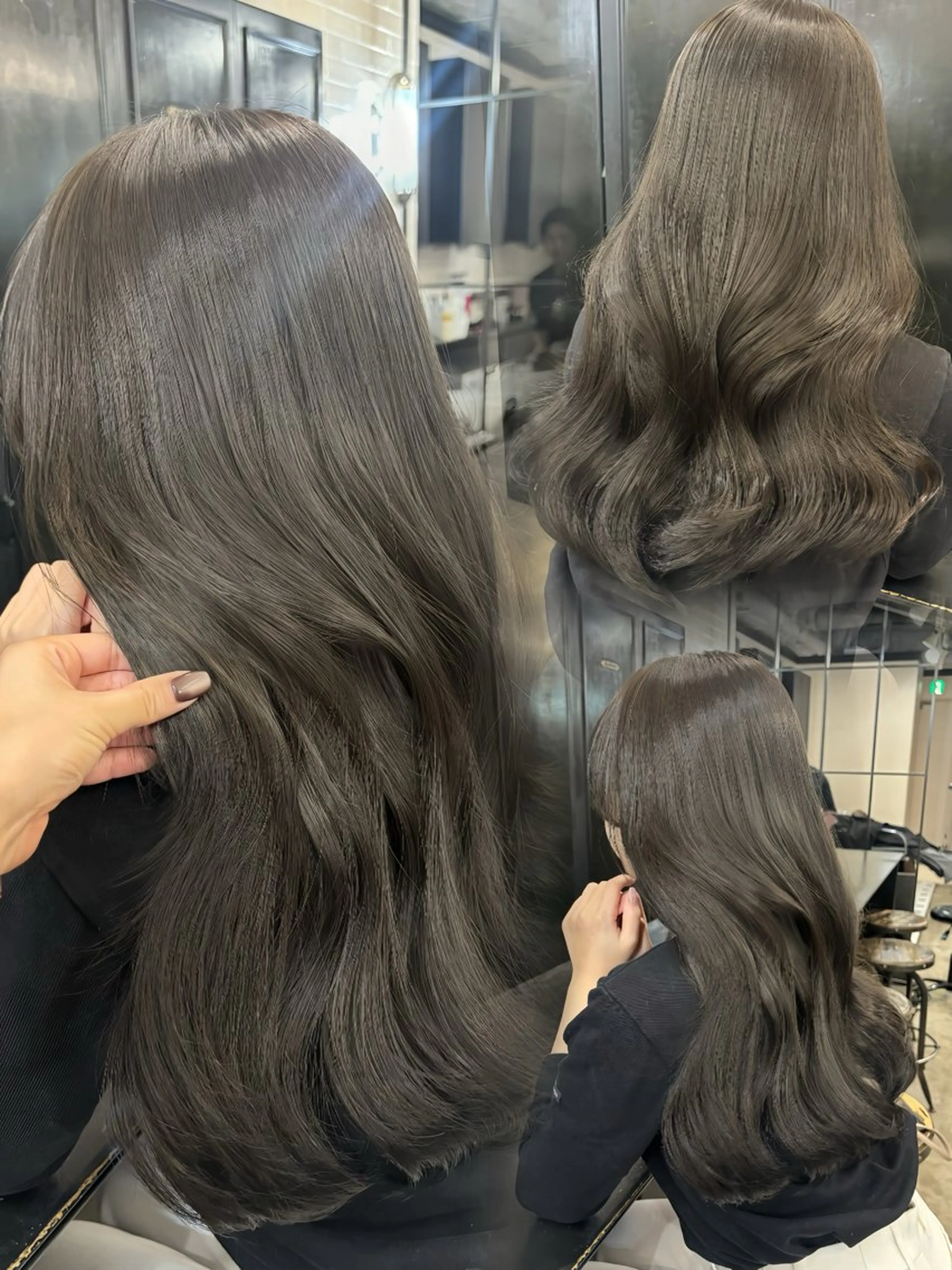 ロング カラー カット ヘアカラー トリートメント オリーブベージュ 🫒🩶Rianaのヘアスタイル