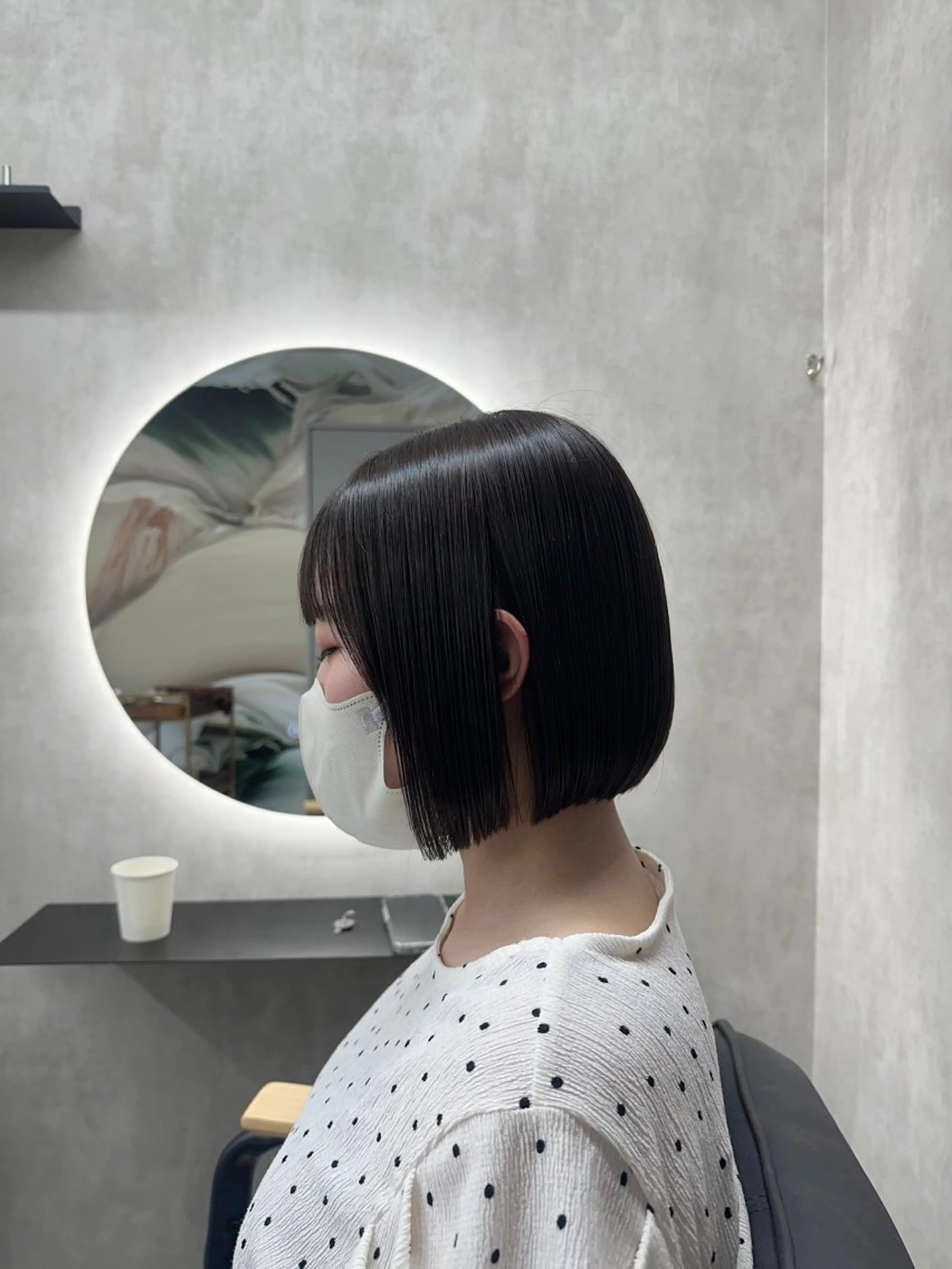 ショート カラー 切りっぱなしボブ ボブ カット ヘアカラー トリートメント 韓国レイヤー・ボブ/ 暖色⭐️優香⭐️のヘアスタイル