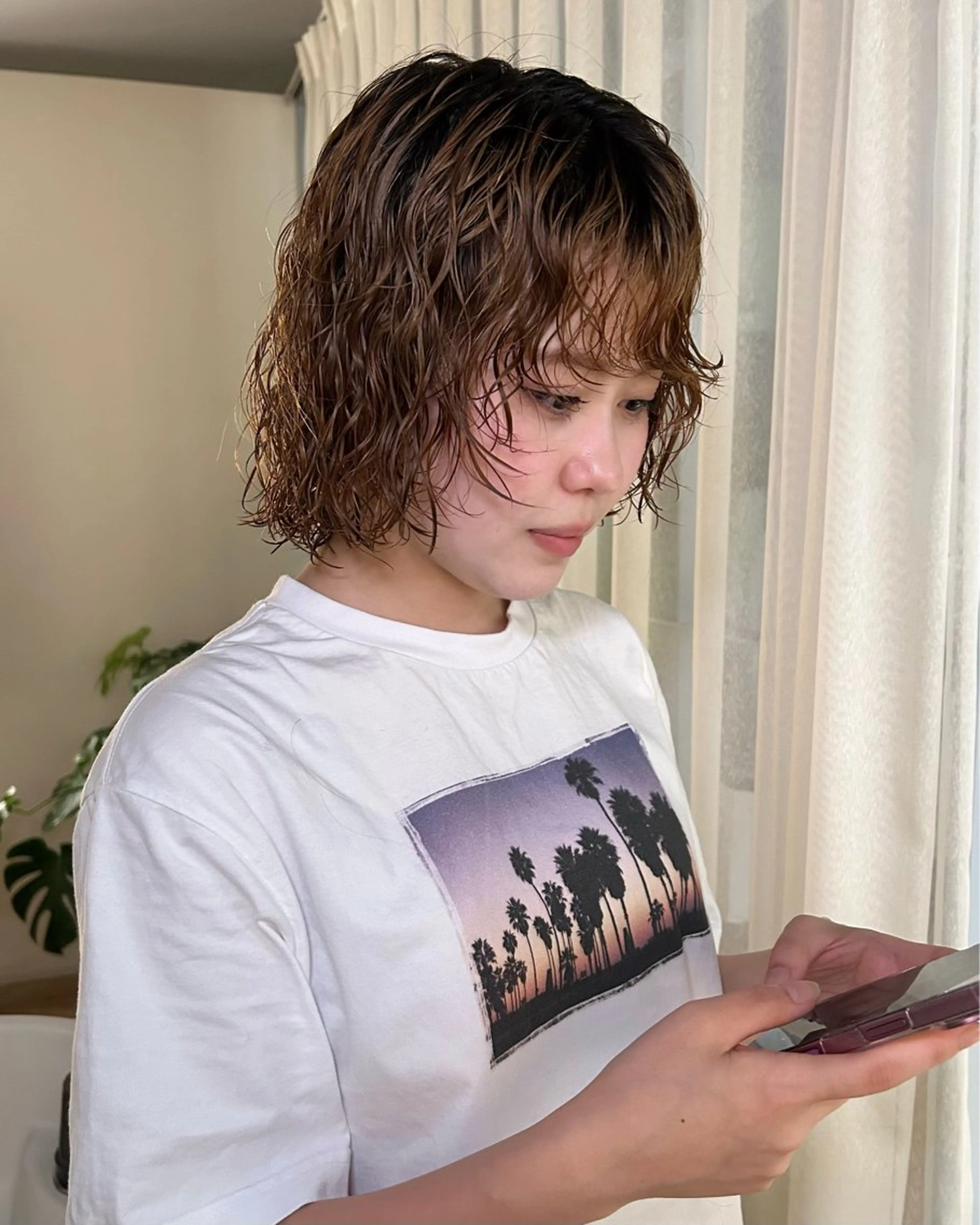 ショート パーマ ボブ・レイヤー ・パーマ【iri】のヘアスタイル