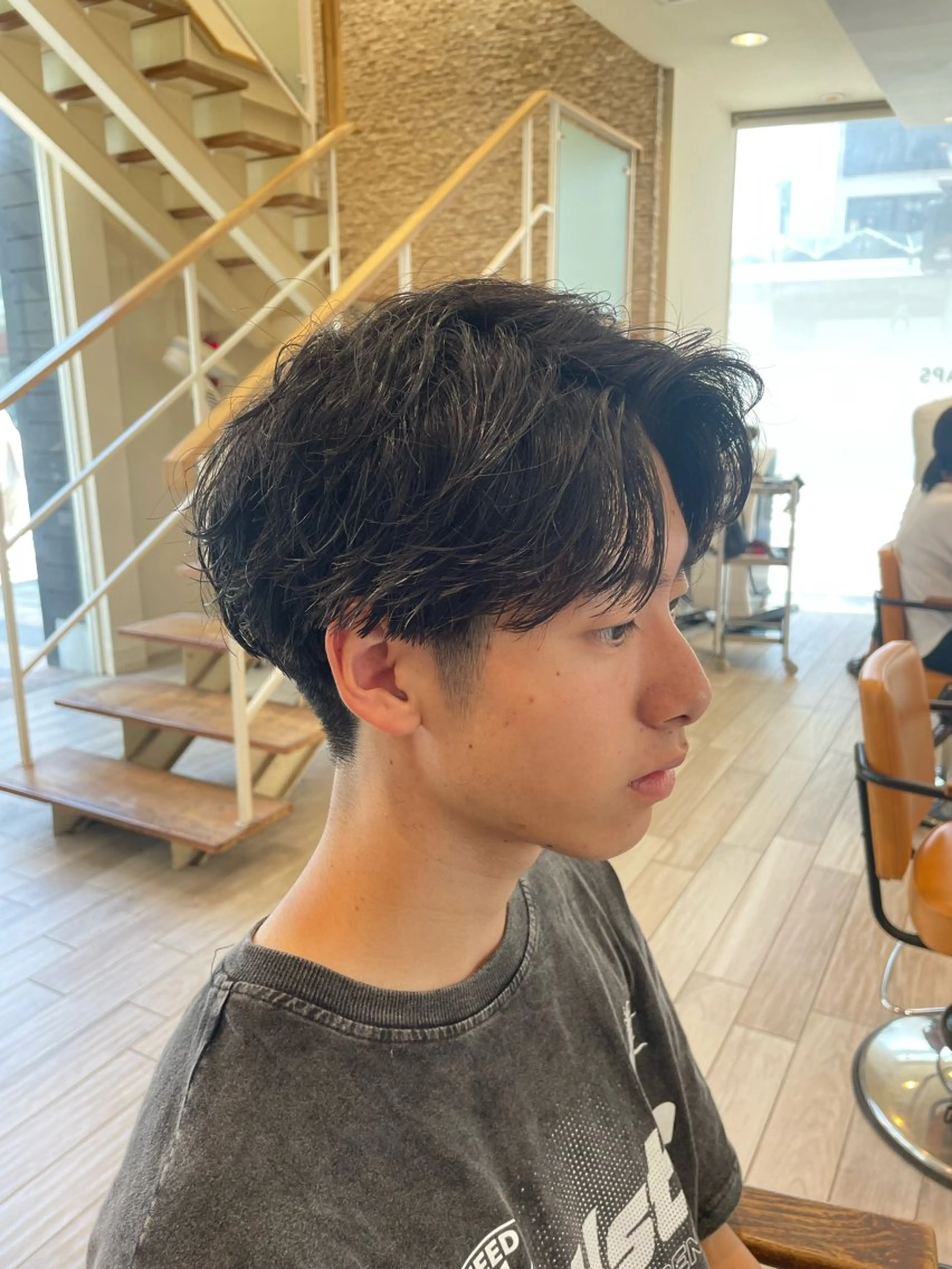 ショート パーマ メンズ フェザーパーマ メンズパーマ カット パーマ パーマ/フェード🔥 佐々木波人のヘアスタイル