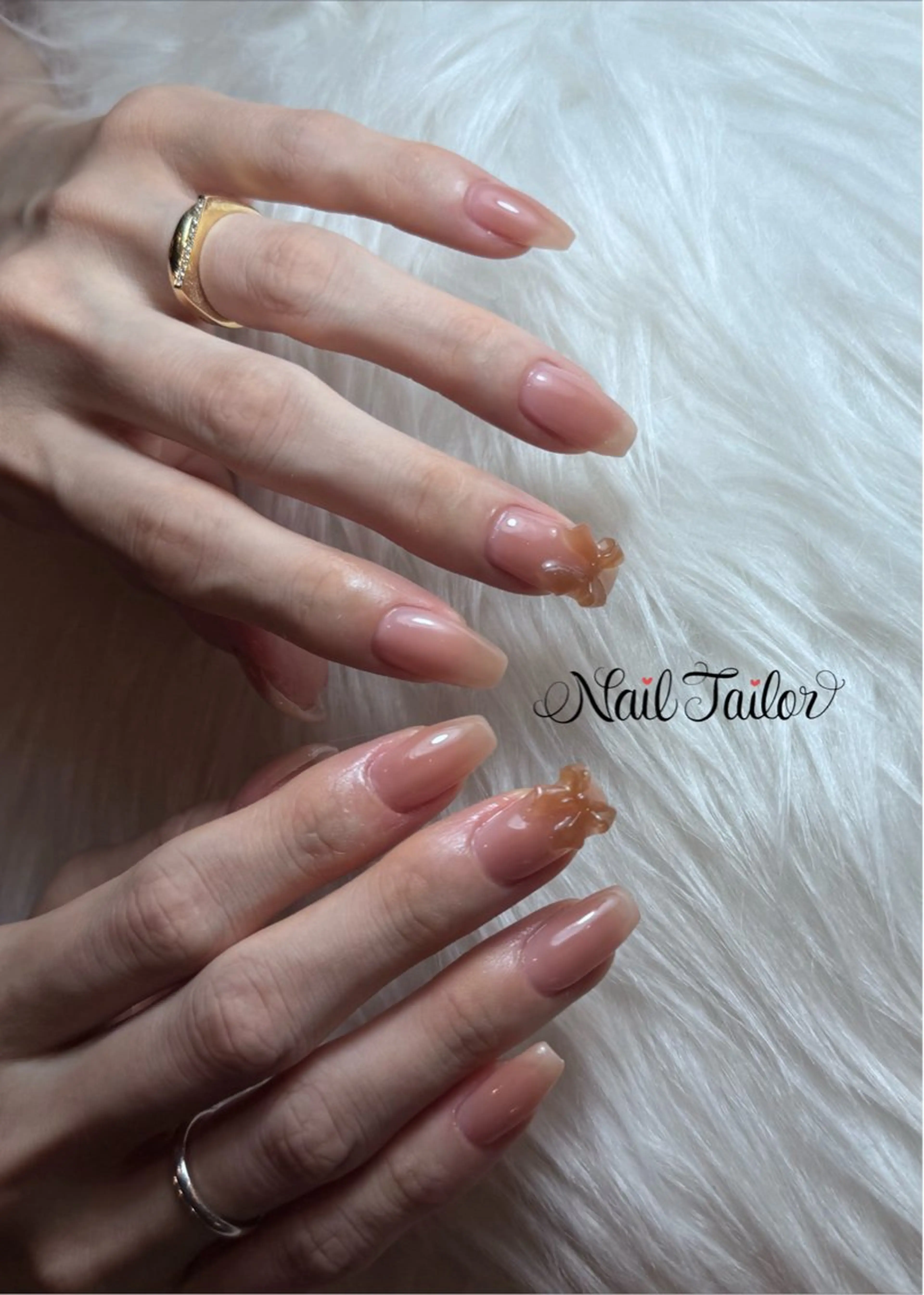 ネイル リボン ハンドネイル NailTailor ネイルテイラーのネイルデザイン