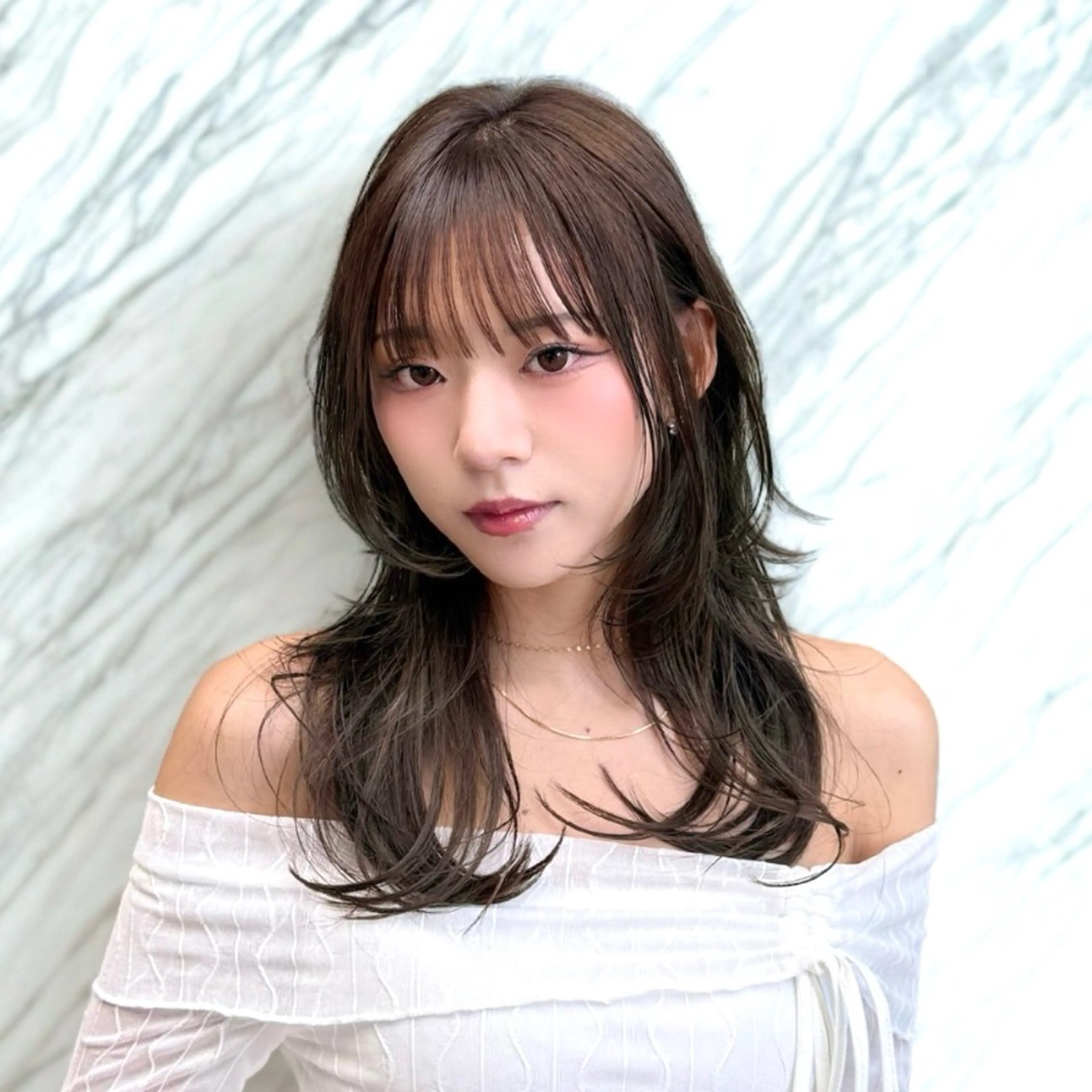 セミロング カラー レイヤーカット カット ヘアカラー ハッシュカット/艶感 カラー/ユウキ✨のヘアスタイル