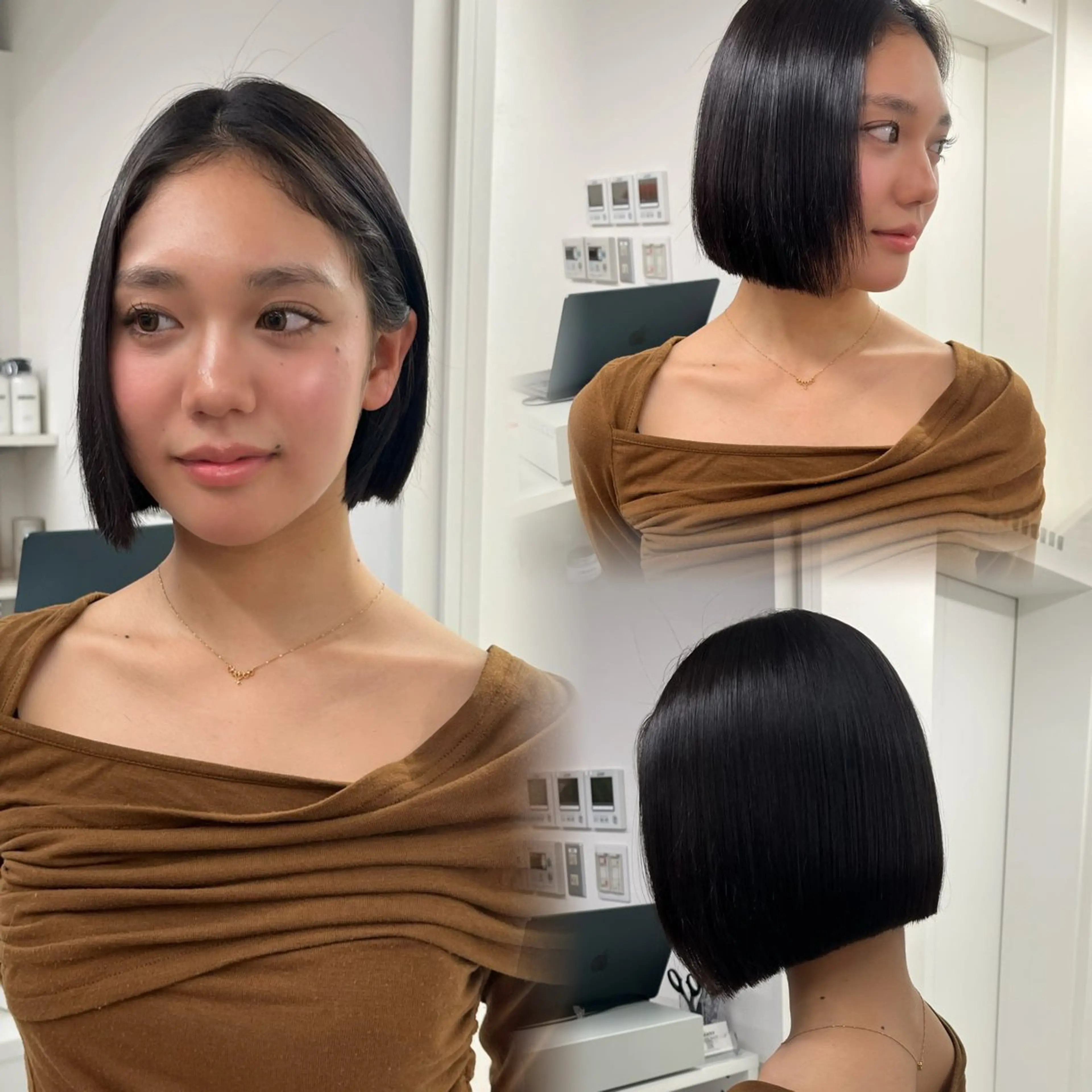 ショート カット 縮毛矯正 艶カラー🪄🪽 haruka🪽のヘアスタイル