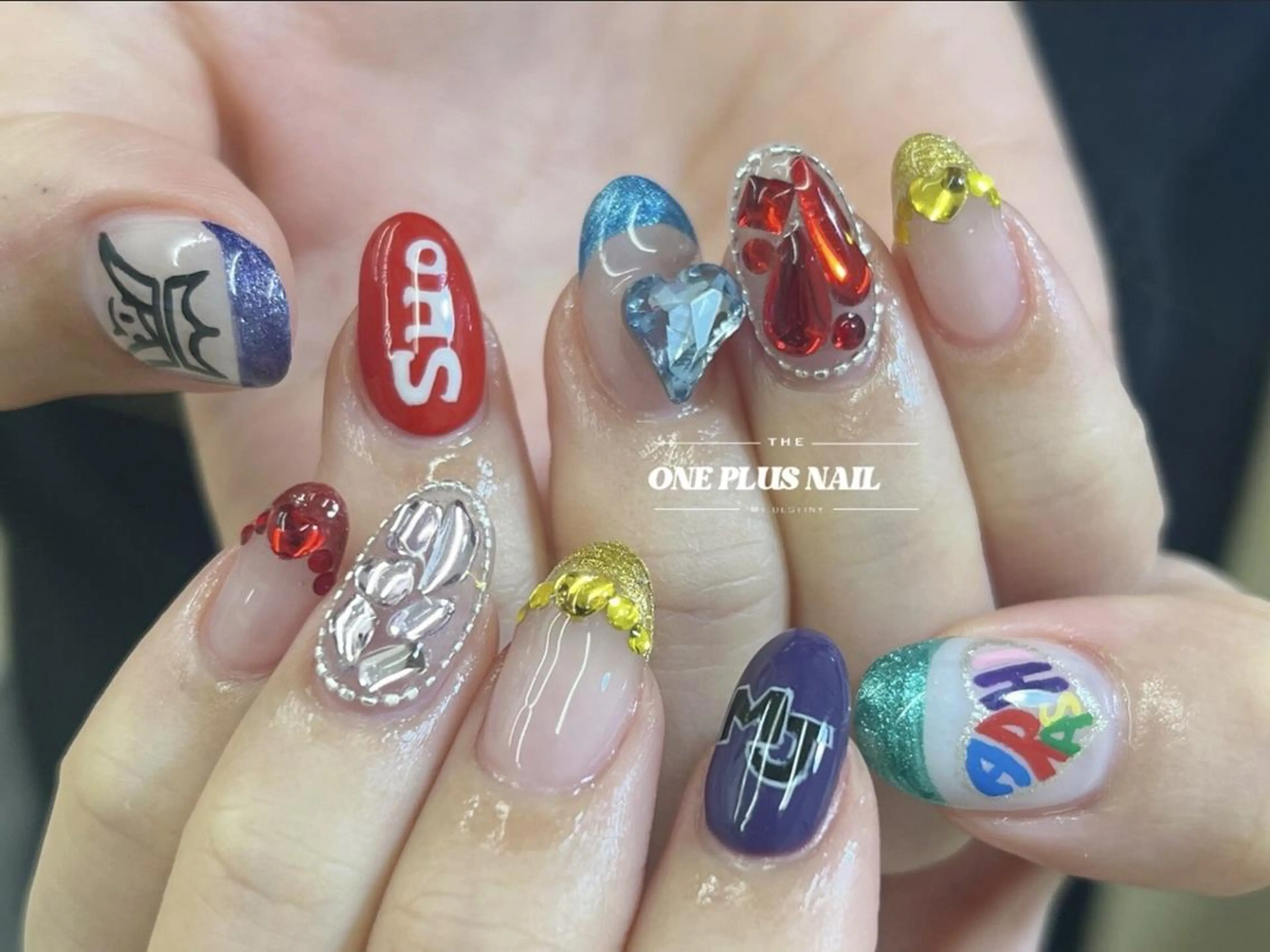 ネイル アートネイル 長さ出し ジェルネイル 持ち込み スカルプネイル One Plus Nail Salonのネイルデザイン