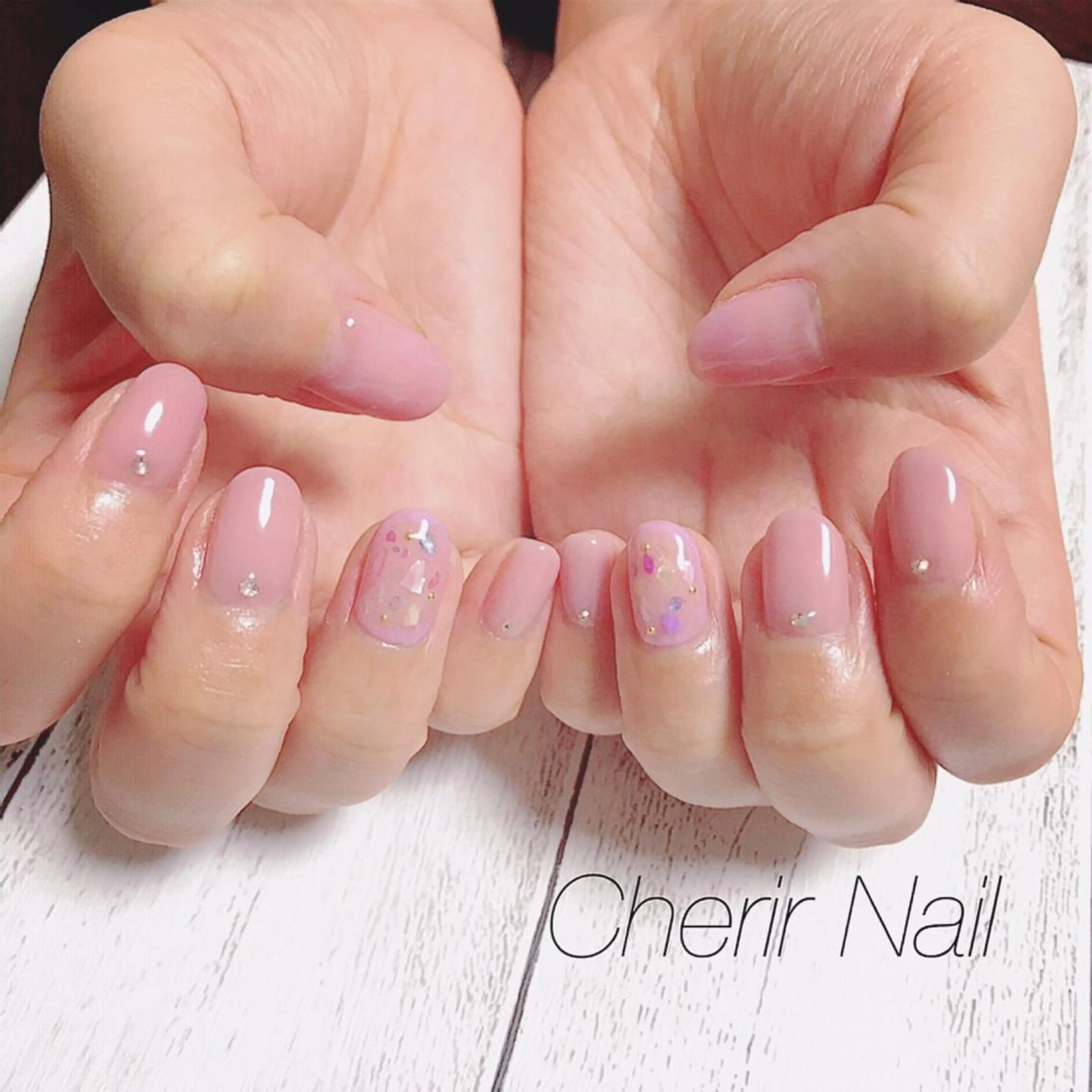 ネイル ワンカラーネイル ピンク シンプルネイル Cherirnail kaoriのネイルデザイン