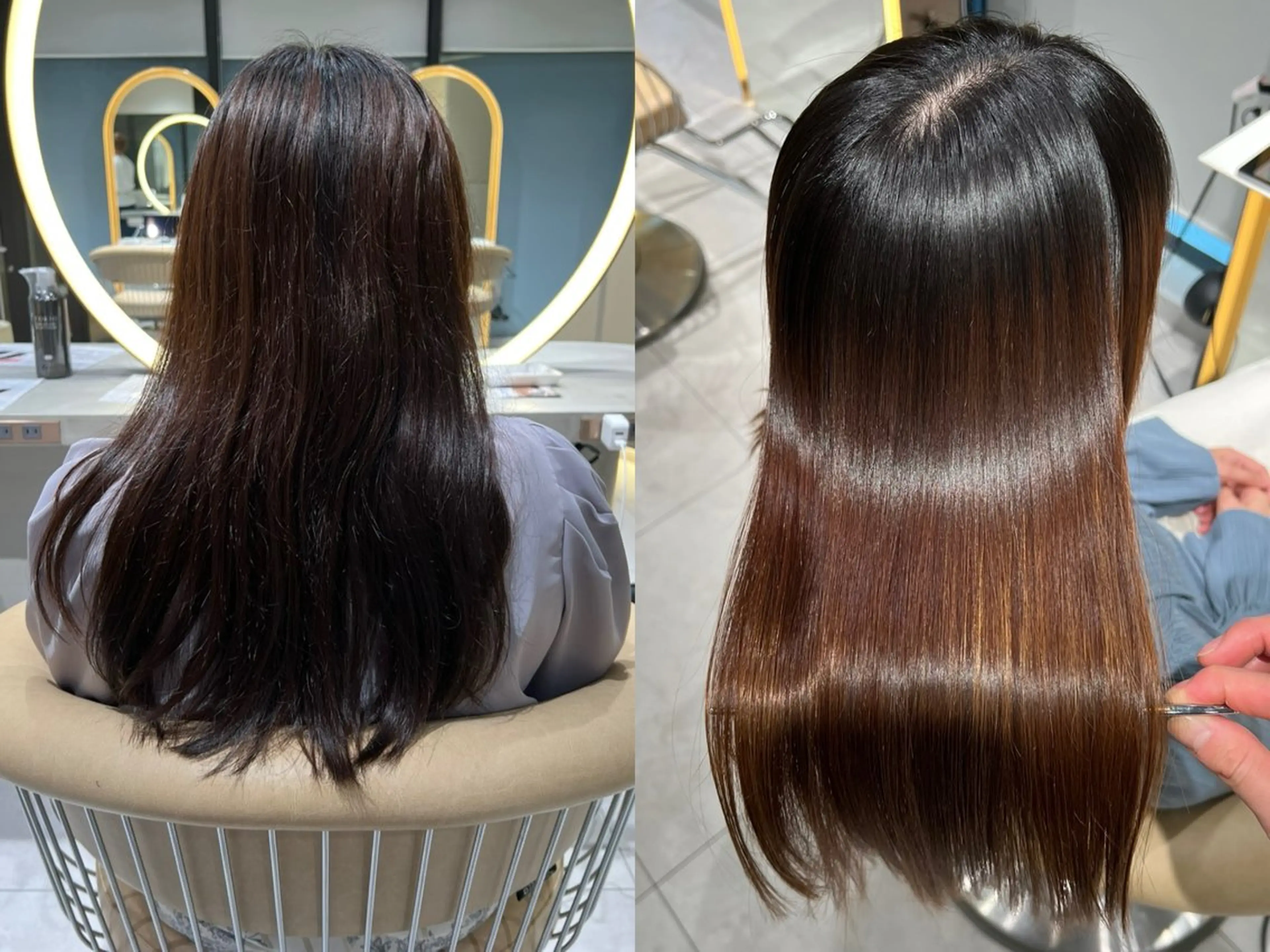 セミロング 縮毛矯正 トリートメント 谷川が作る熊本1🥇 レイヤーカットのヘアスタイル