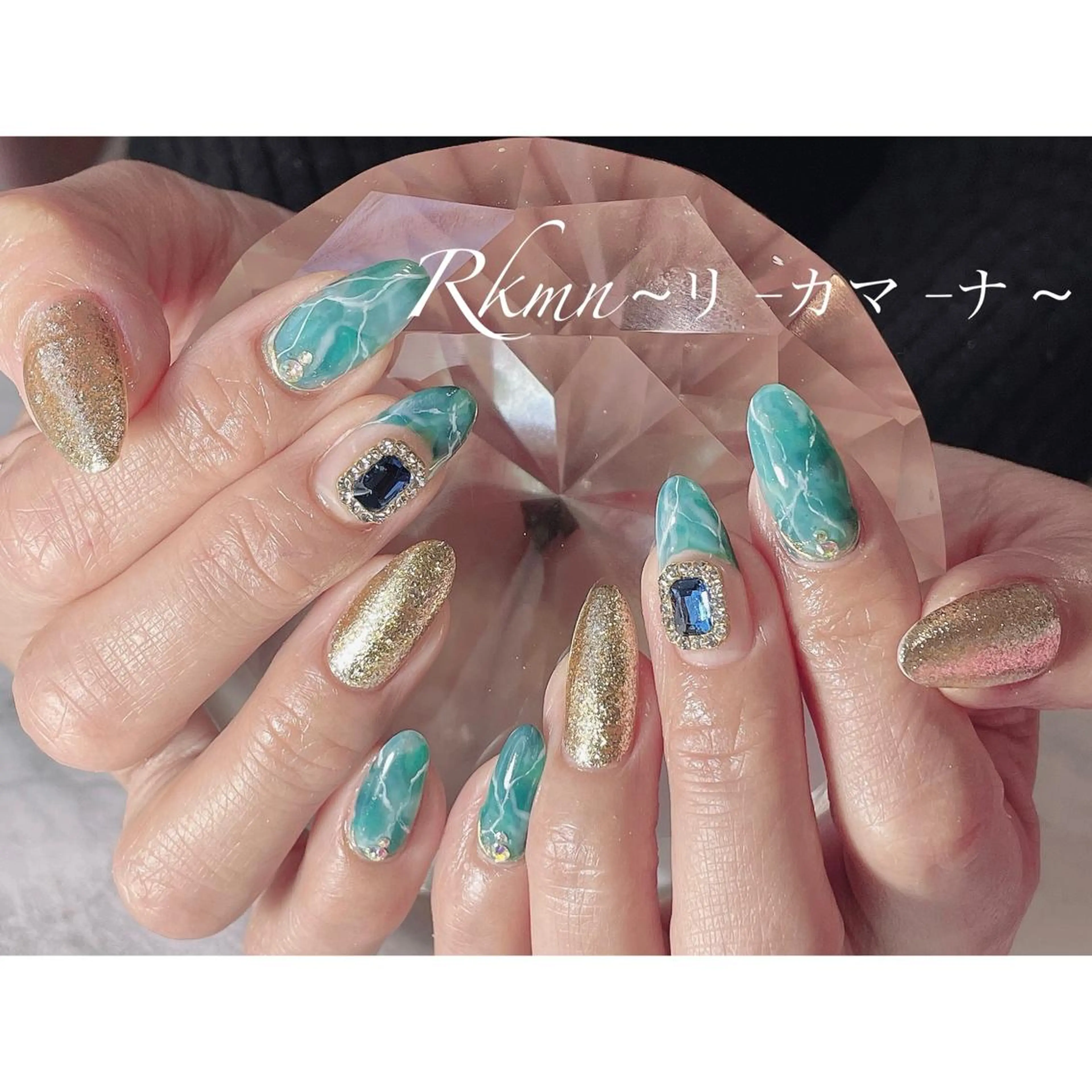 ネイル アートネイル ゴールド 大理石ネイル(マーブル) 春ネイル ハンドネイル フットネイル ハンドケア Rkmn ~リ-カマ-ナ~のネイルデザイン