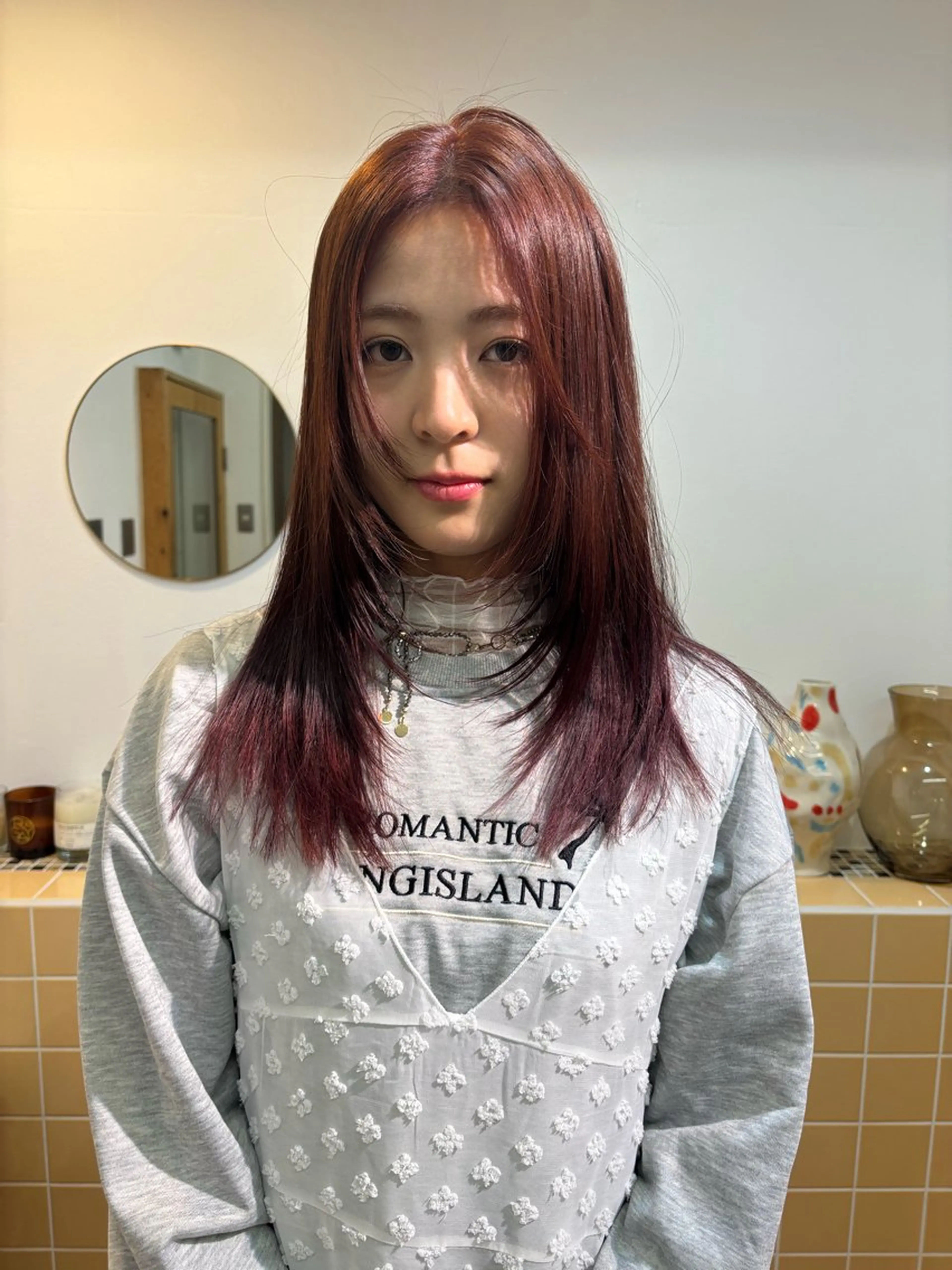 セミロング カラー ヘアカラー sakura🌸 レイヤー/韓国ヘアのヘアスタイル