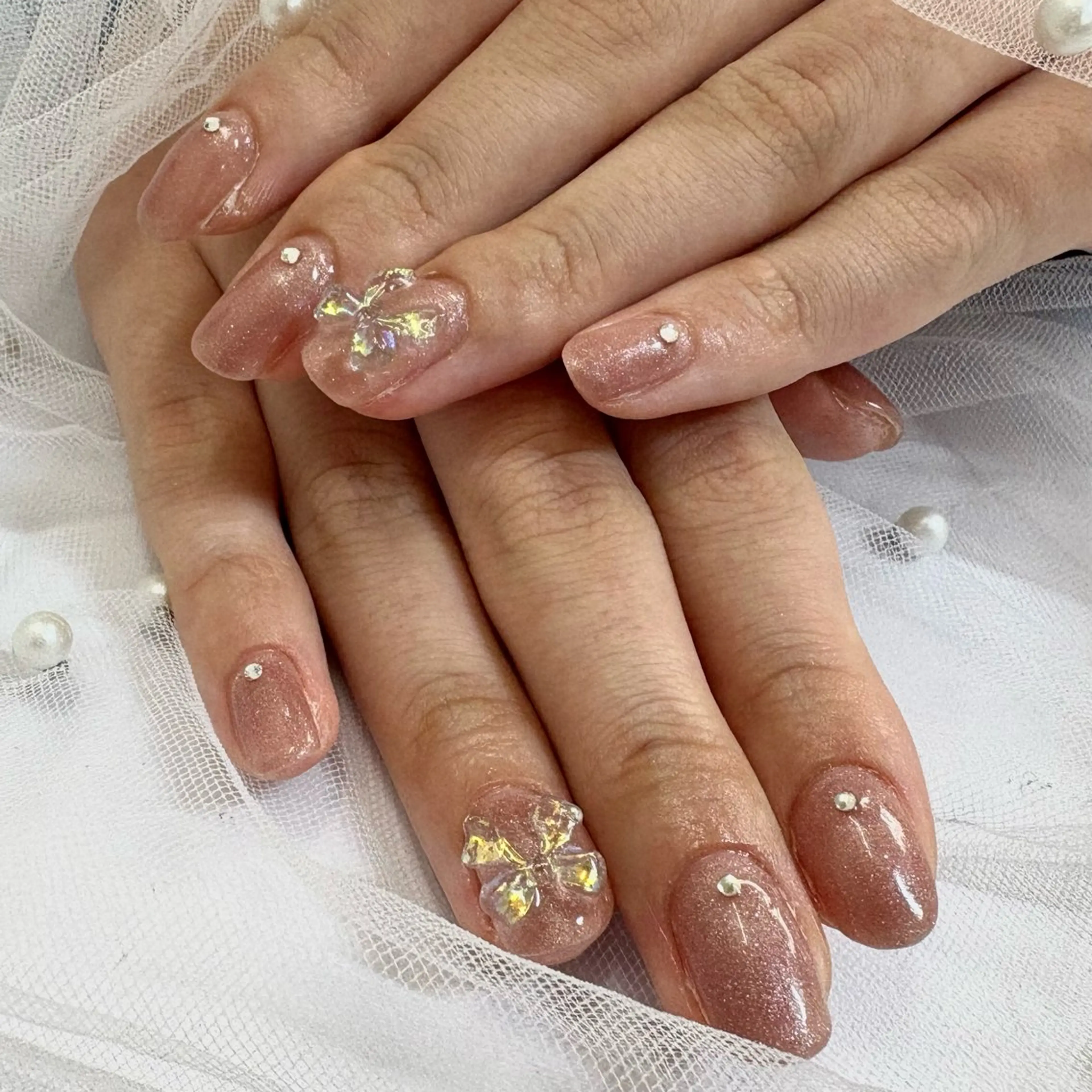 ネイル マグネットネイル リボン NAIL P-BOX .HACHIのネイルデザイン