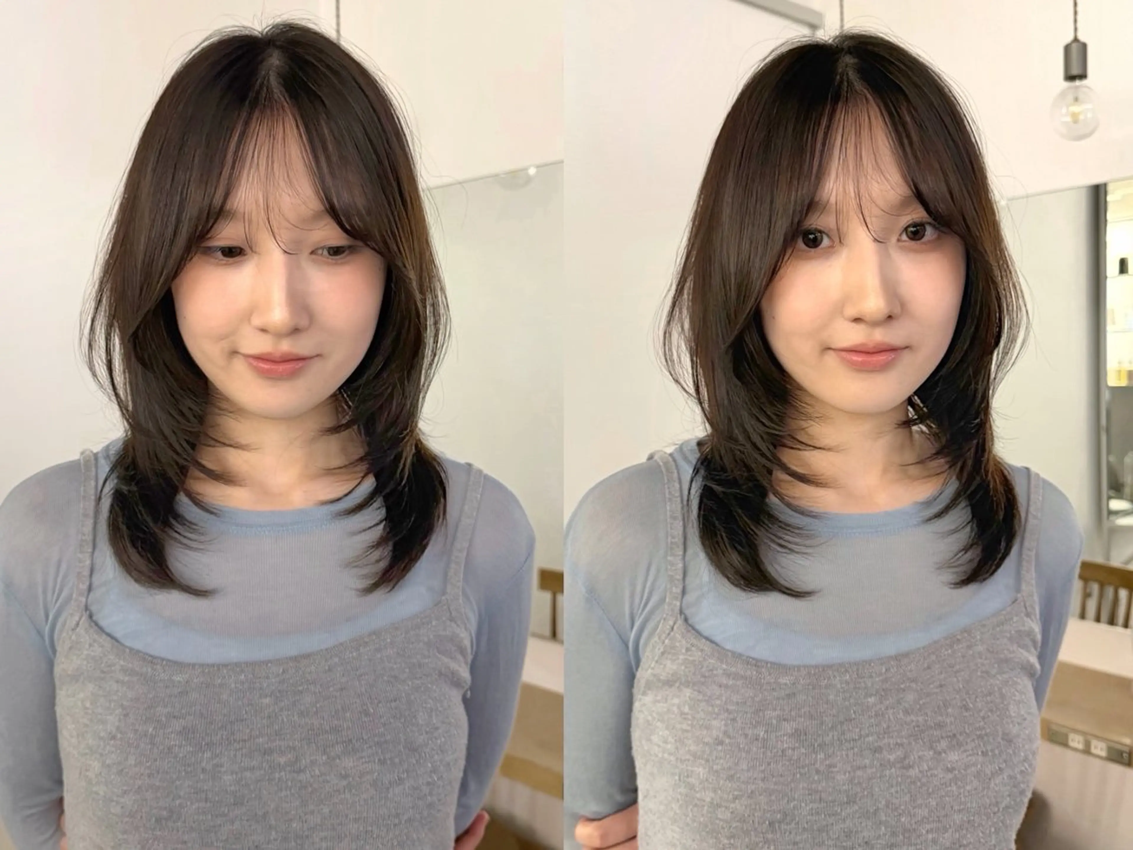 ミディアム カラー カット ヘアカラー -みつま はるな-のヘアスタイル