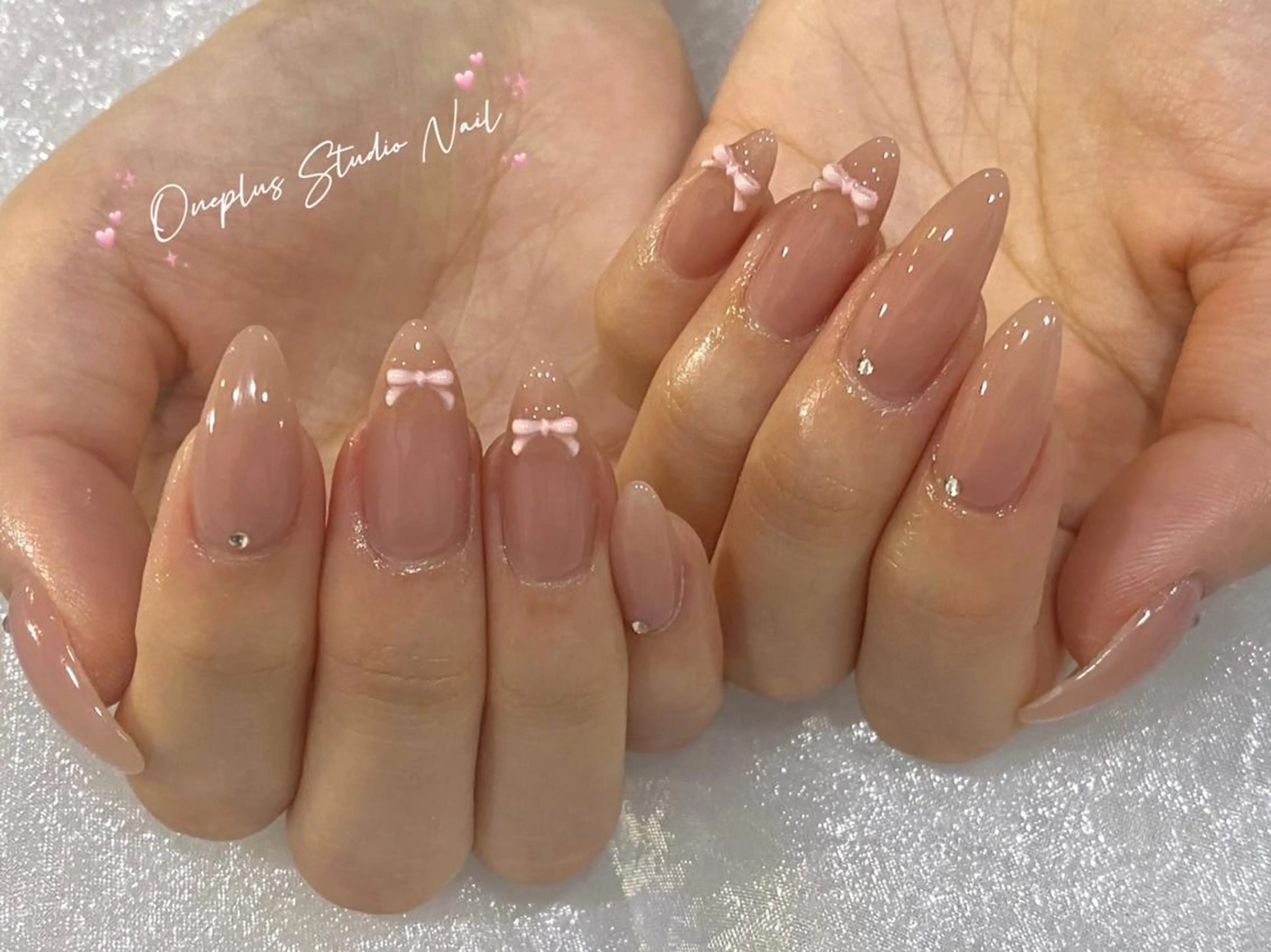 ネイル アニマル柄 ボルドー ブラウン フレンチネイル マグネットネイル One plus StudioNailのネイルデザイン