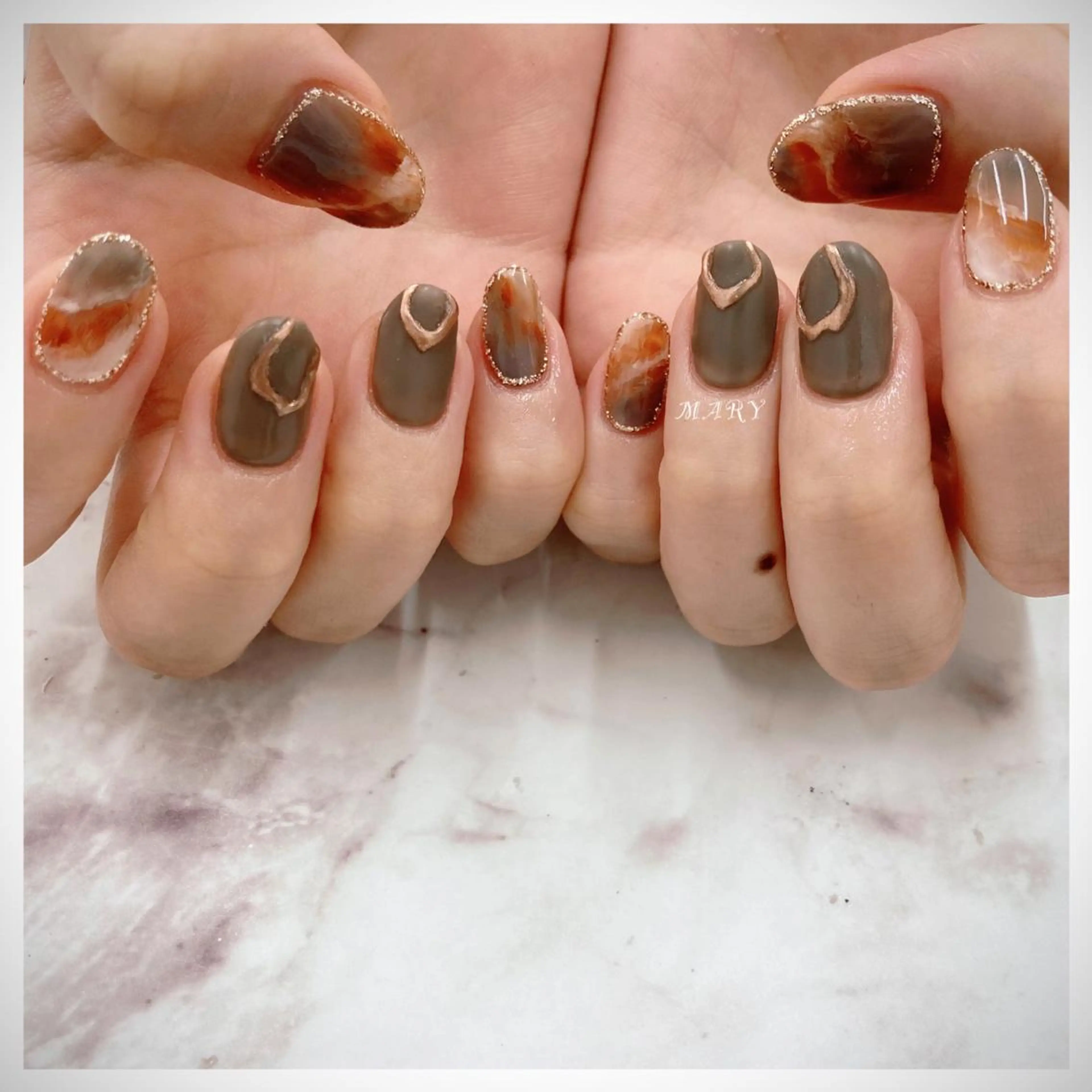 ネイル アートネイル マットネイル ニュアンスネイル ワンカラーネイル ハンドネイル Mary nail .narumiのネイルデザイン