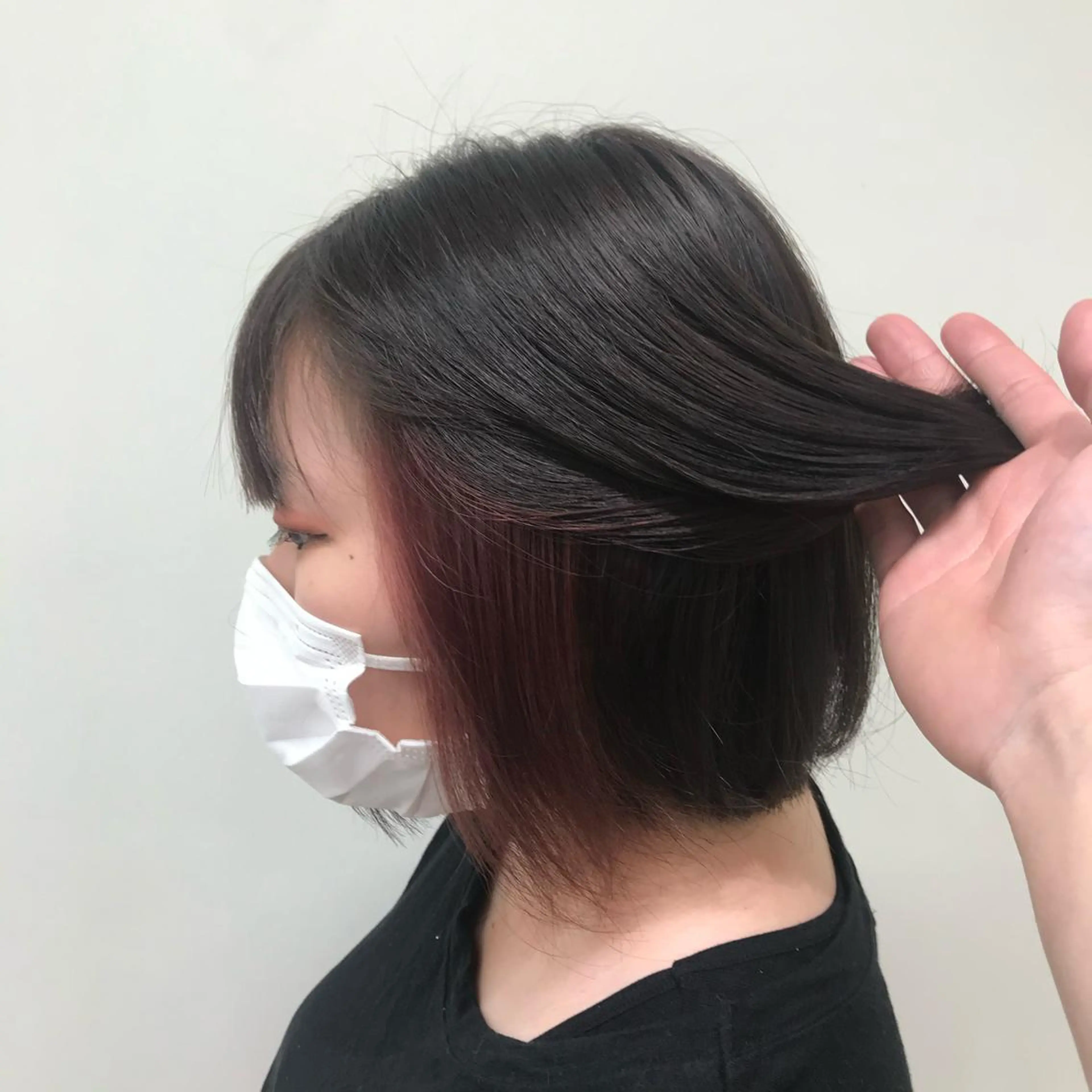 ショート カラー インナーカラー ピンクカラー レッドカラー 茅ヶ崎パーマ特化/ スパイラル/ハルキのヘアスタイル