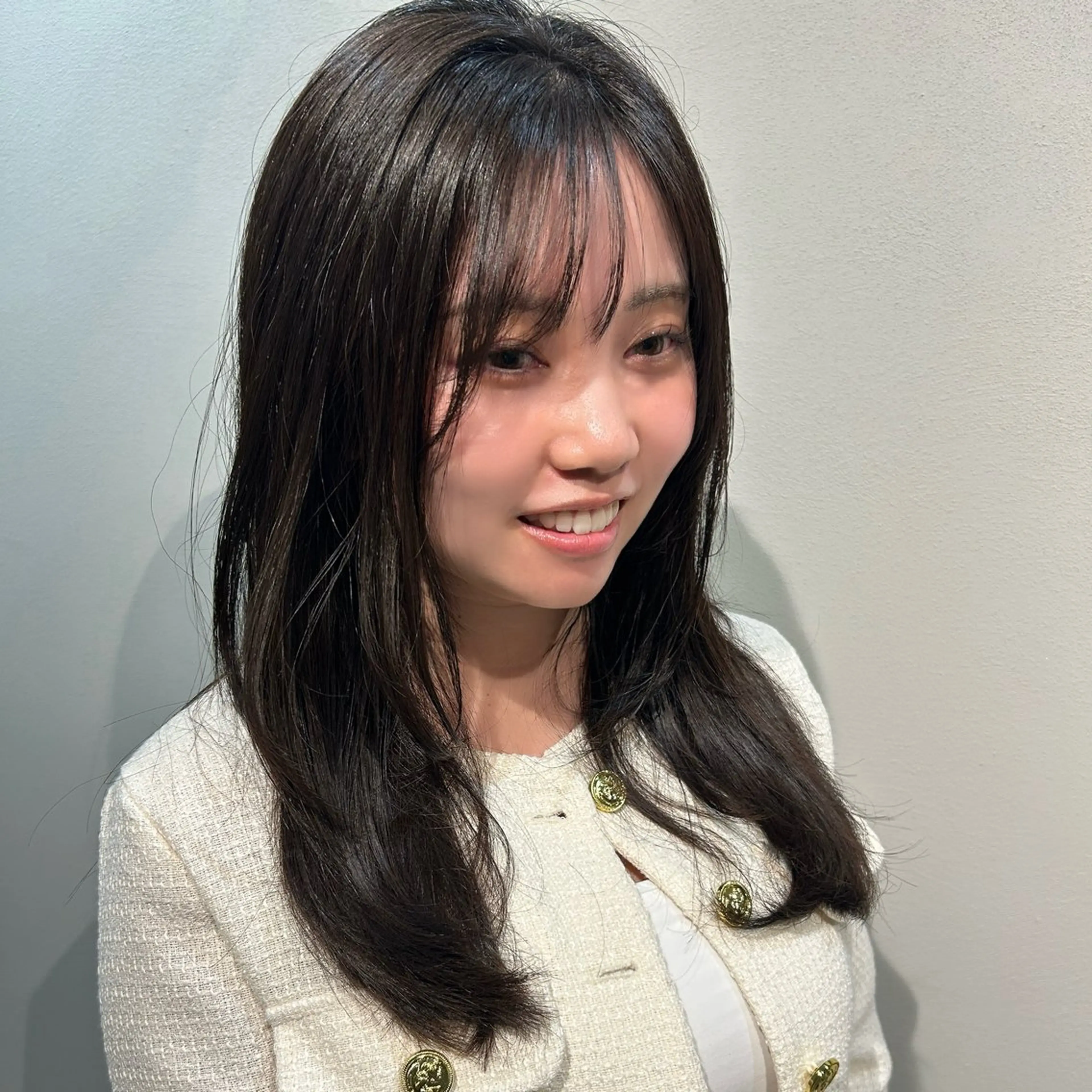 ロング カラー ケアカラー 髪質改善 縮毛矯正 トリートメント 久木原 ゆりのヘアスタイル