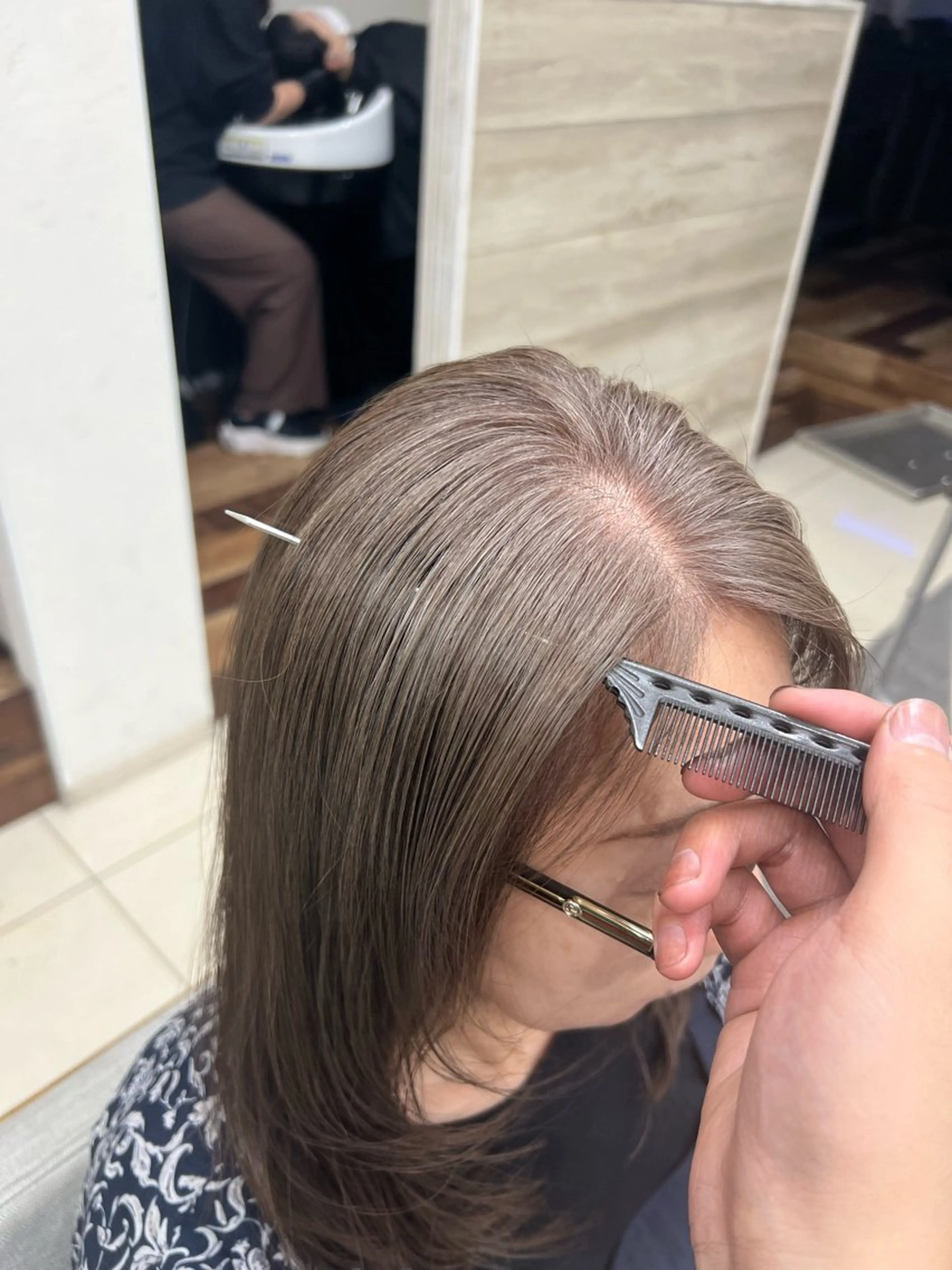 ロング カラー ヘアカラー トリートメント 太白区/白髪ぼかし ハイライト/千葉達人のヘアスタイル