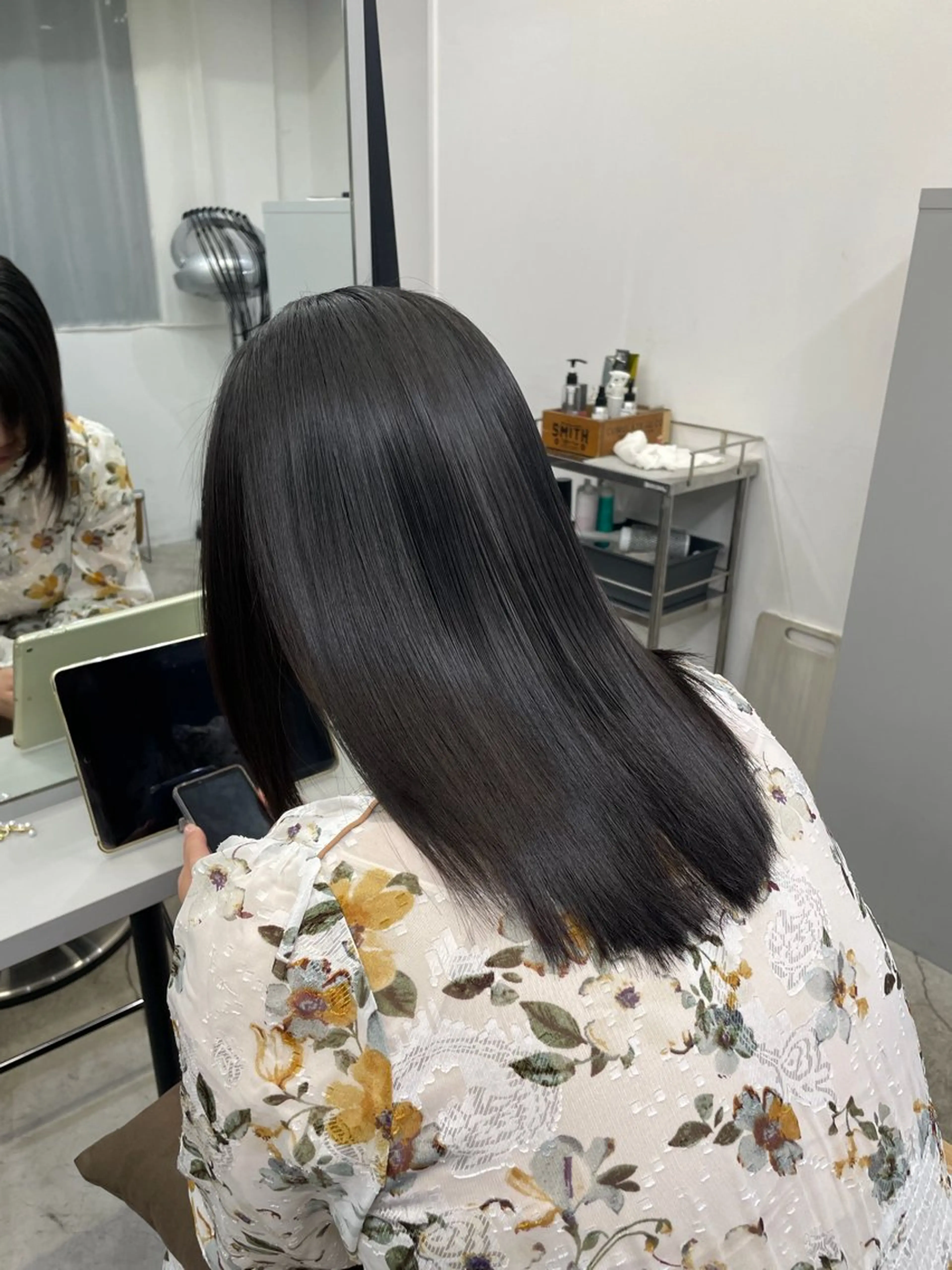 ロング 縮毛矯正 絶対綺麗な暖色カラー 🎯あります✨増渕✨のヘアスタイル